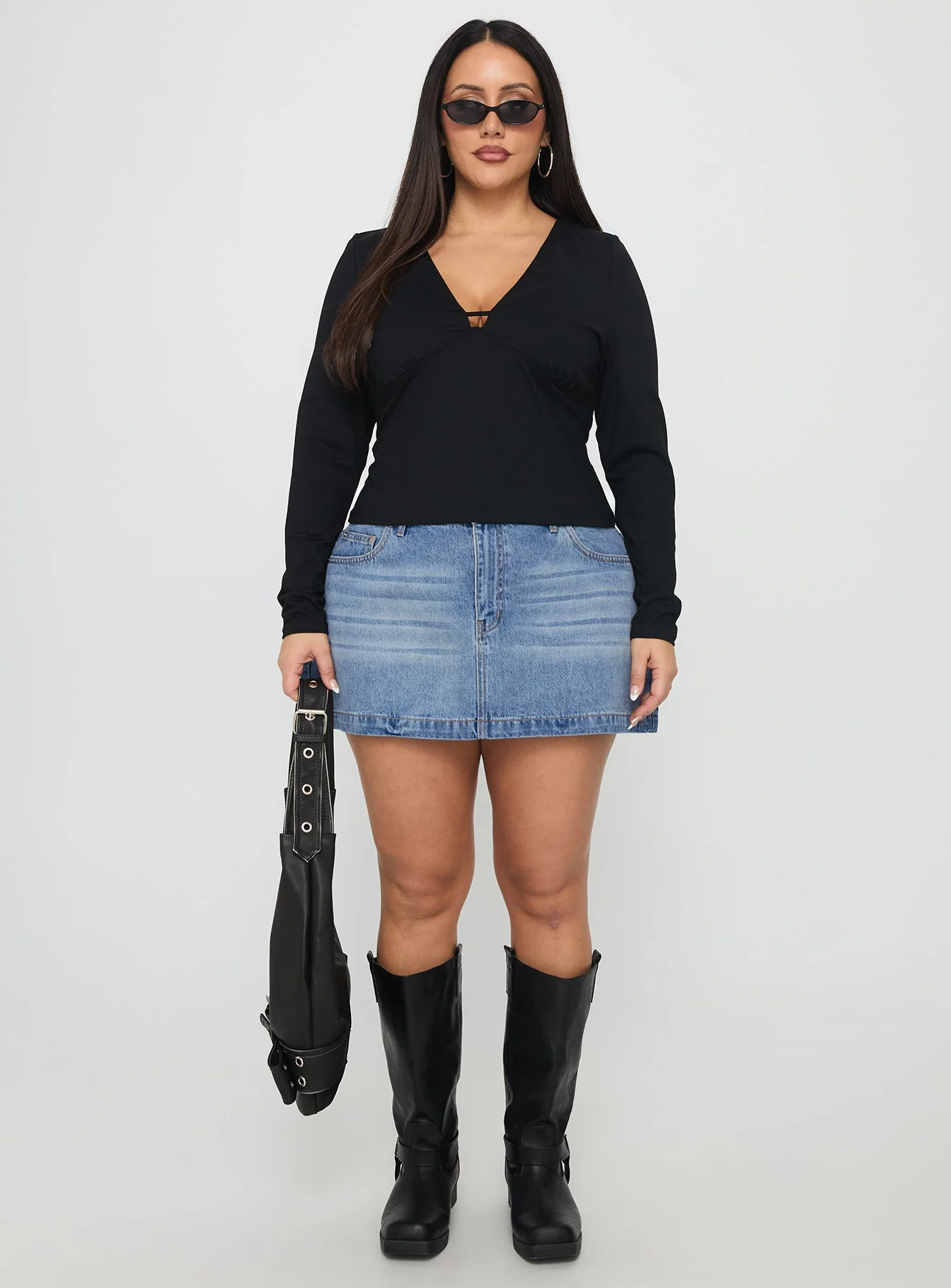 Sold On You Long Sleeve Top Black Curve - Image 6