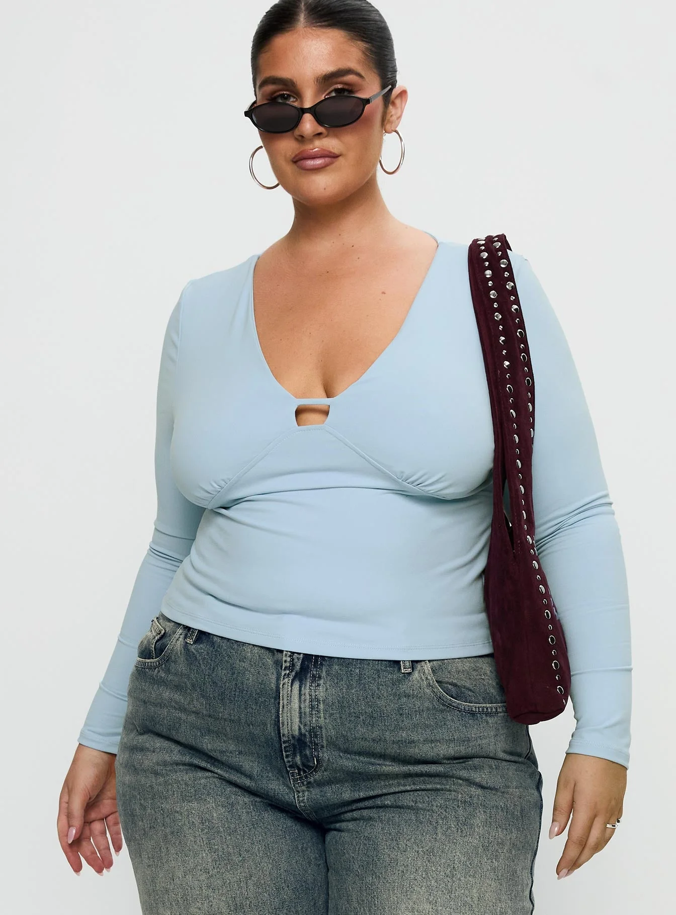Sold On You Long Sleeve Top Blue Curve - Image 2