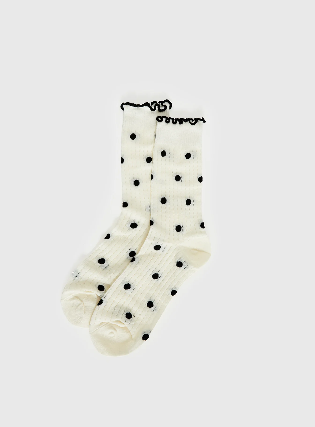 Somebody Else Frill Socks White Polka - Image 2