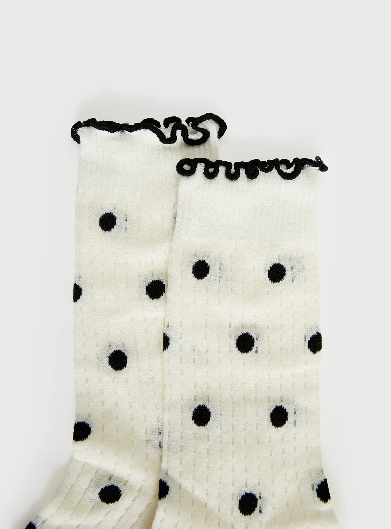 Somebody Else Frill Socks White Polka - Image 3