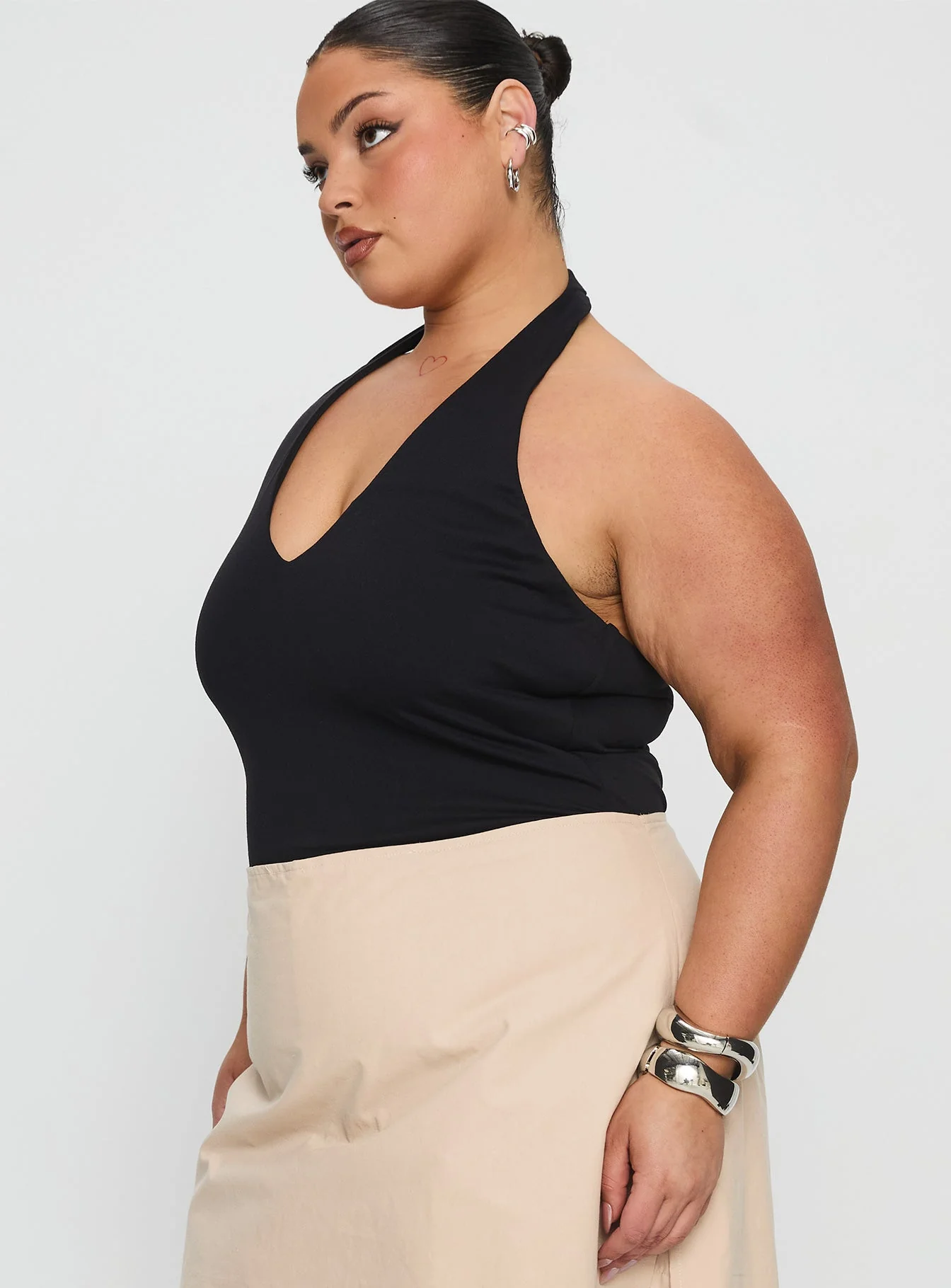 Someone New Halter Bodysuit Black Curve - Image 4