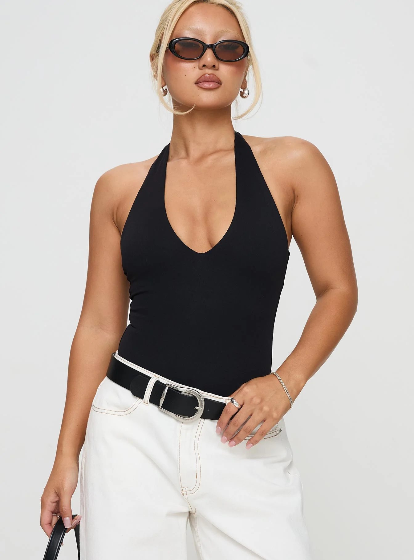 Someone New Halter Bodysuit Black Tall - Image 2