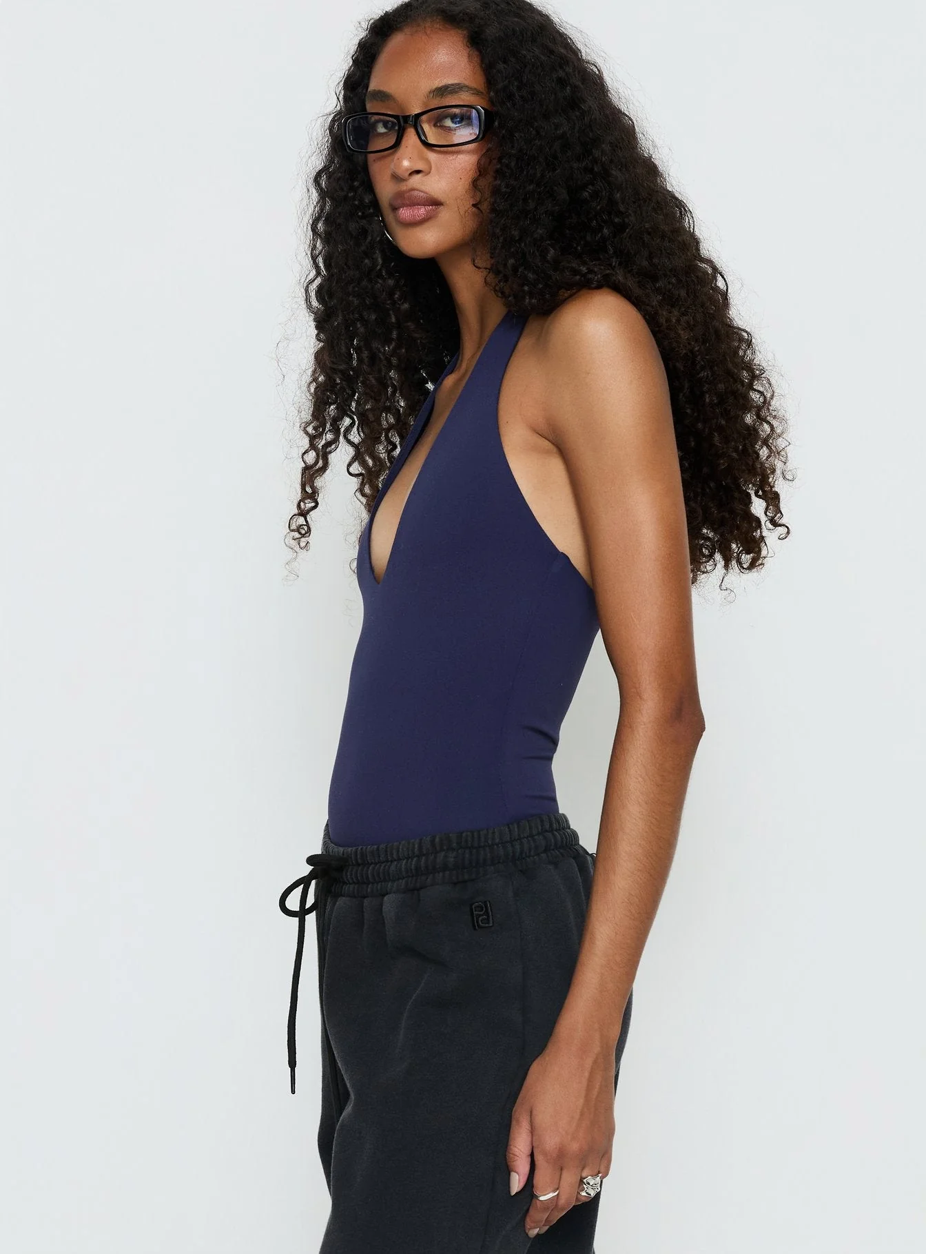 Someone New Halter Bodysuit Navy - Image 4
