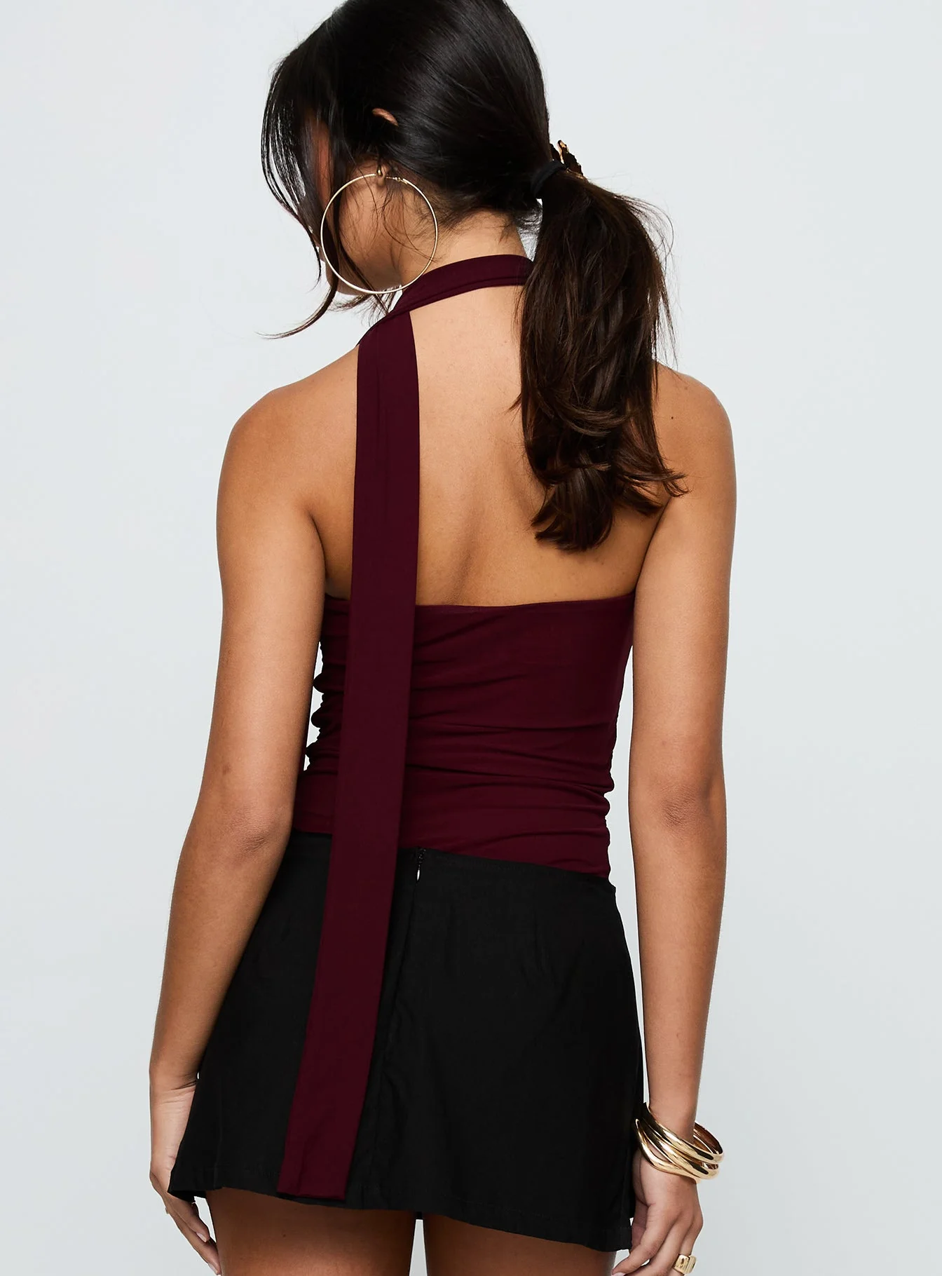 Sorelle Scarf Bodysuit Burgundy - Image 4