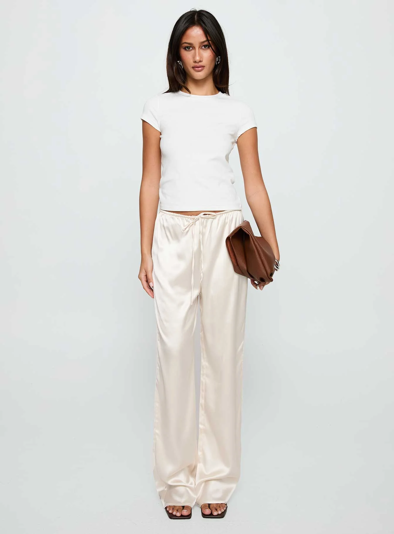 Soulstar Satin Pants Champagne - Image 7