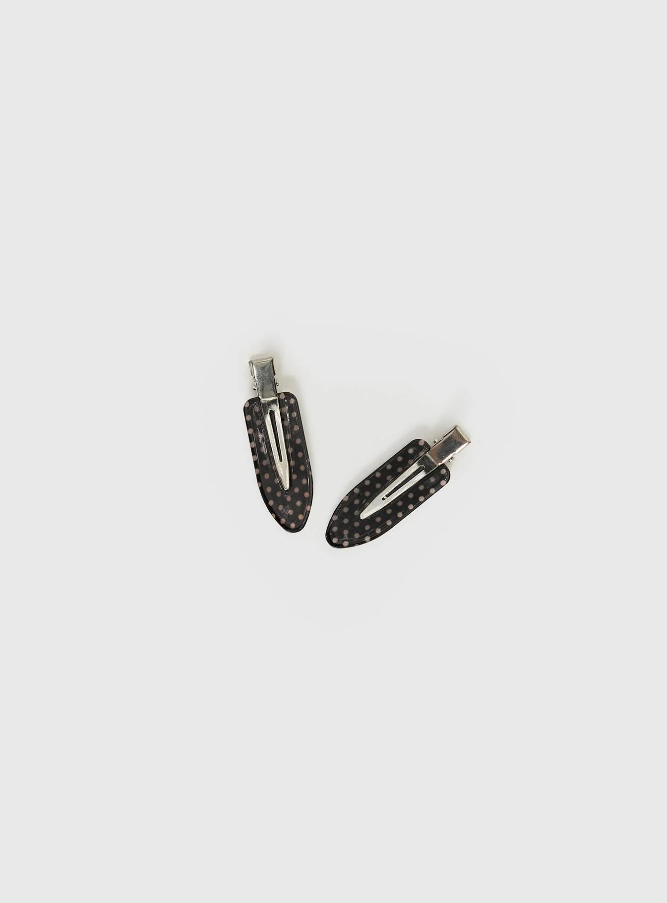 Speechless Hair Clips Black Polka - Image 2