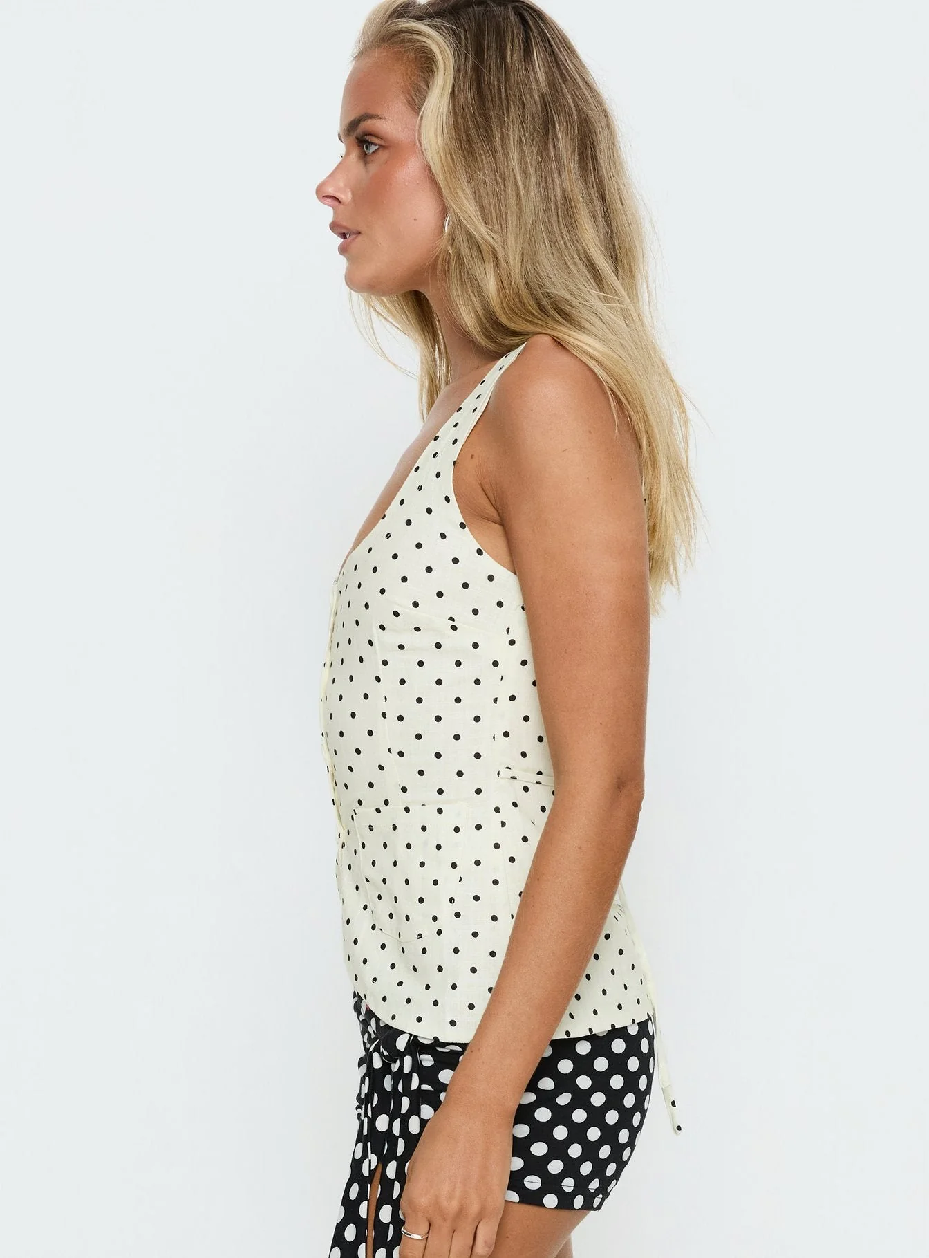 Spirito Vest Top White Polka - Image 4
