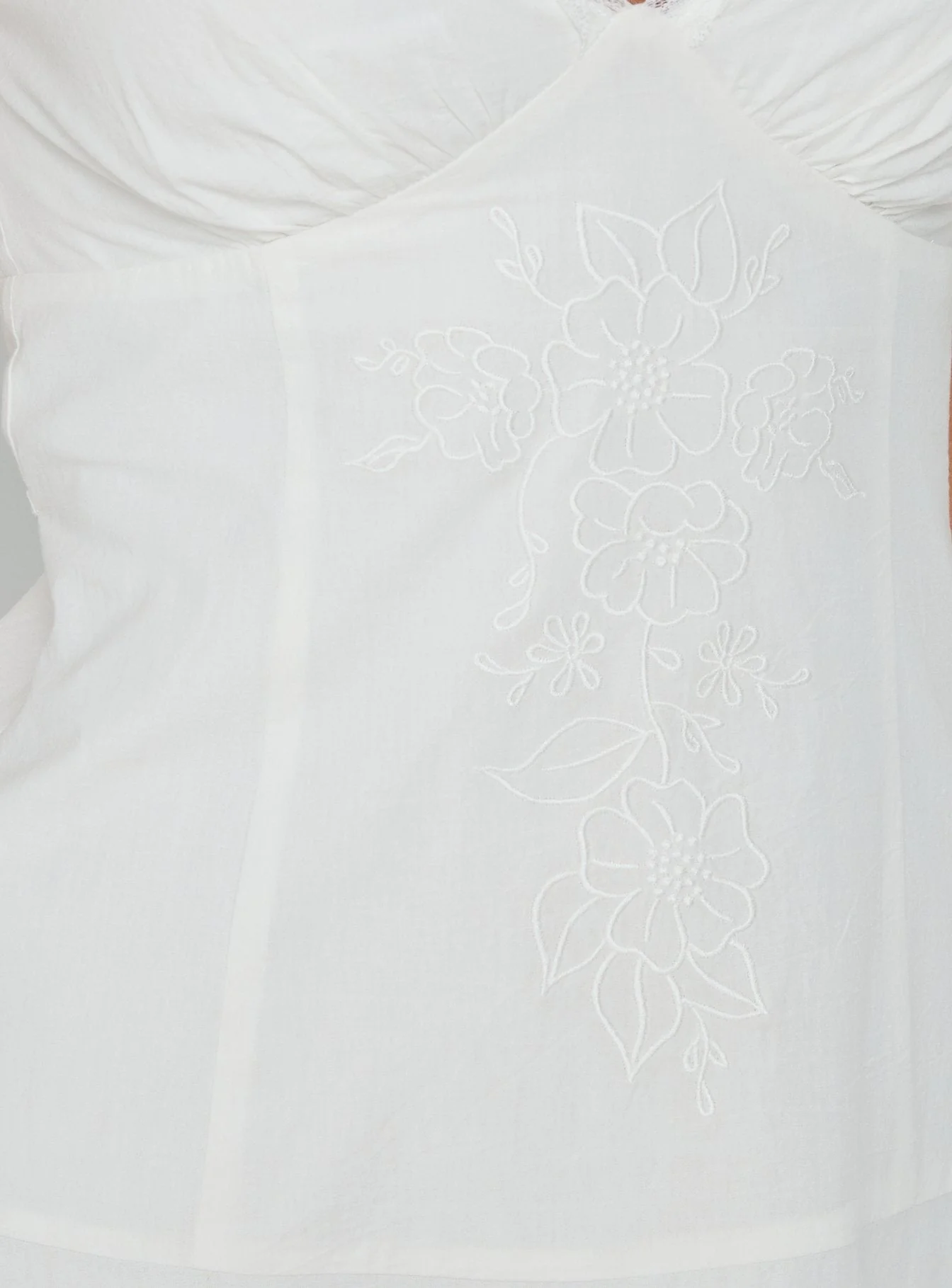Splashy Lace Trim Mini Dress White - Image 7
