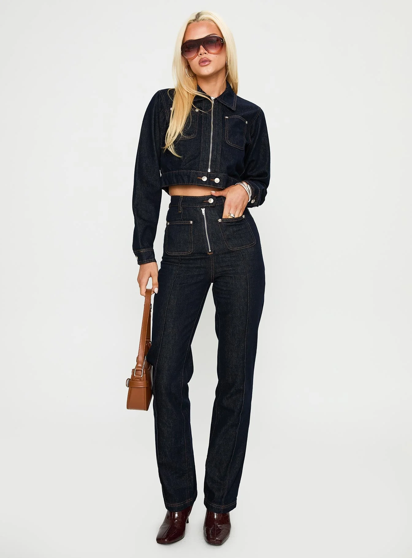 Stallion Cropped Jacket Indigo - Image 3