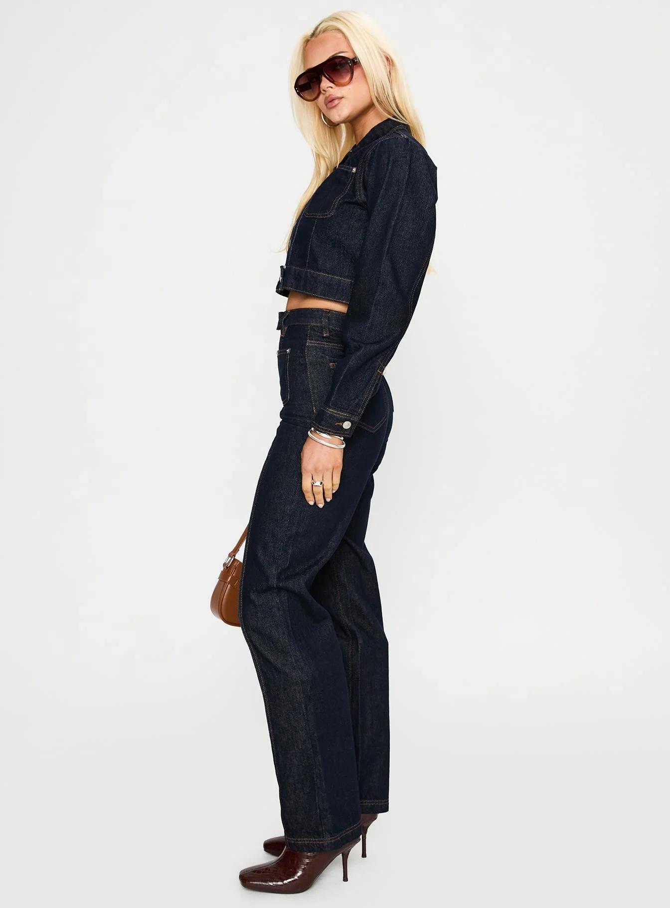 Stallion High Rise Straight Leg Jeans Indigo - Image 4