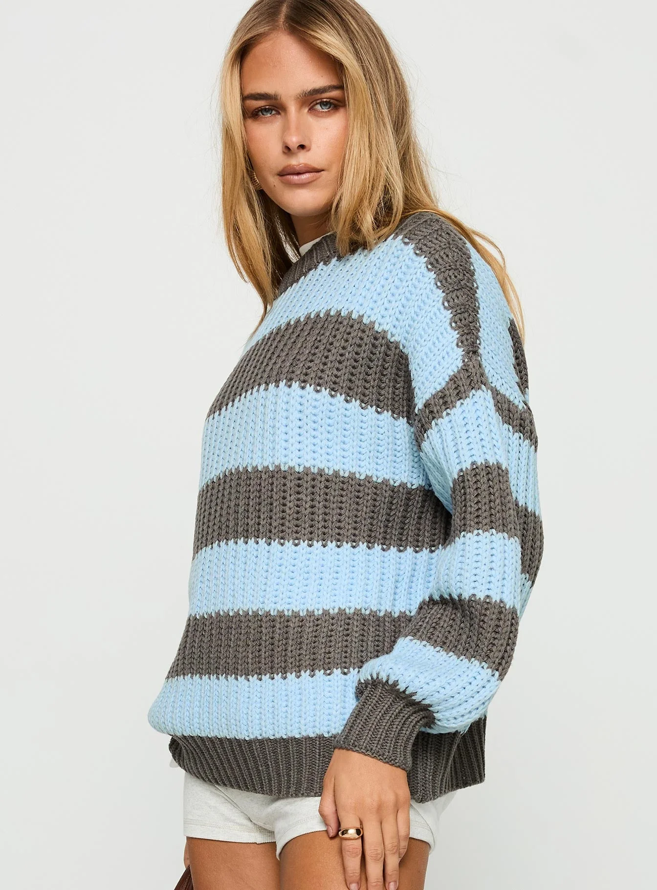 Starry Night Knit Sweater Blue Stripe - Image 4