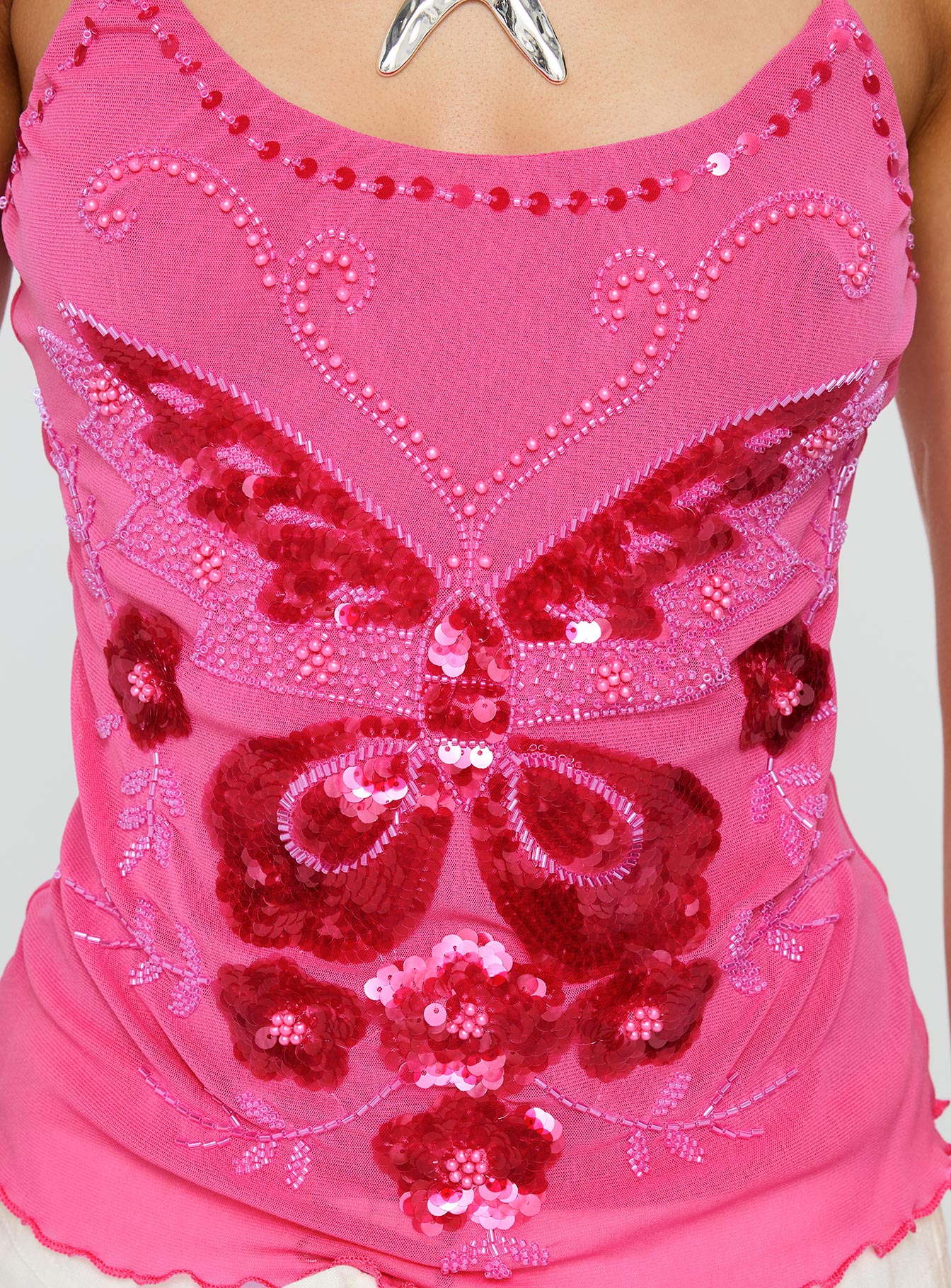 Start Of Summer Sequin Top Pink - Image 6