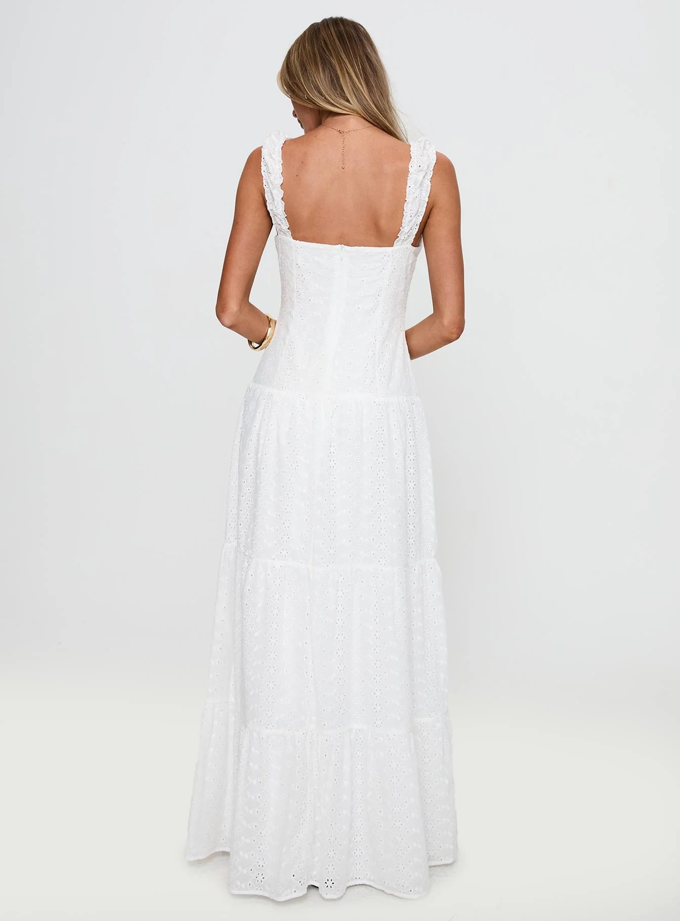 State Of Grace Embroidered Maxi Dress White - Image 5