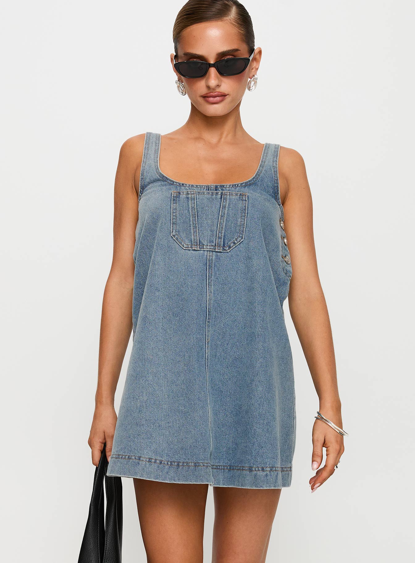 State Of Mind Mini Dress Blue Denim - Image 2