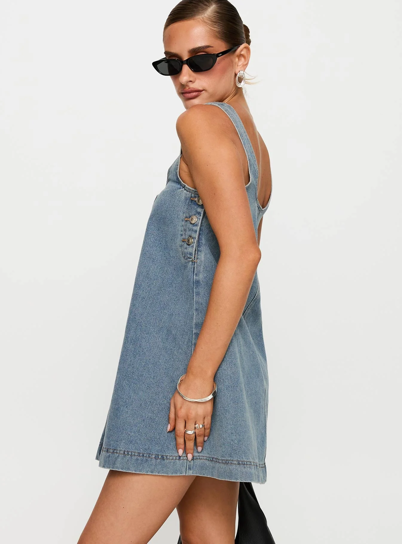 State Of Mind Mini Dress Blue Denim - Image 4