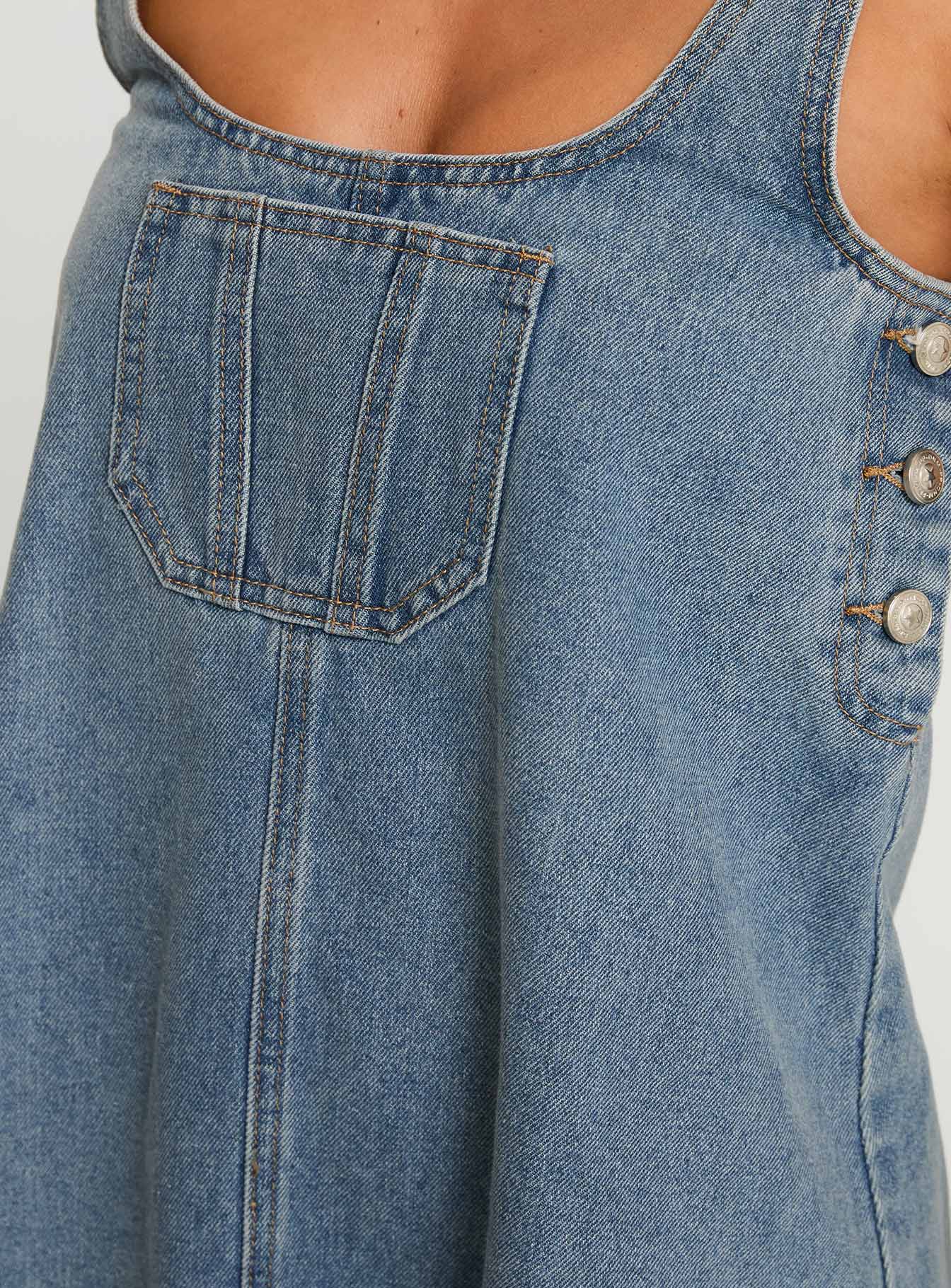 State Of Mind Mini Dress Blue Denim - Image 6