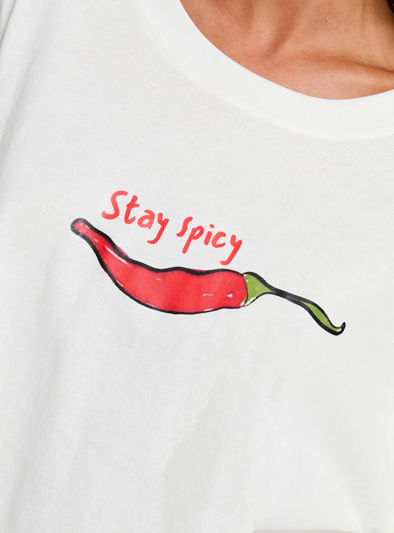 Stay Spicy Graphic Top White - Image 6