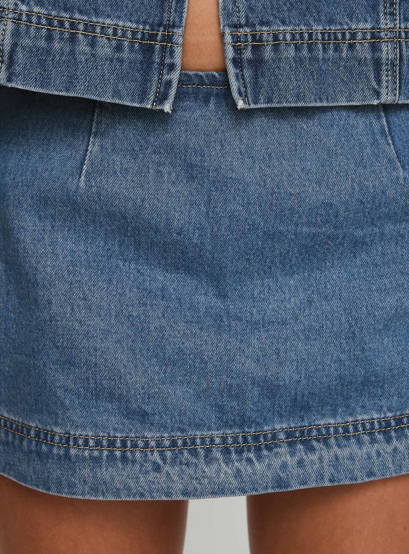 Stefenie Denim Skort Mid Wash Tall - Image 6