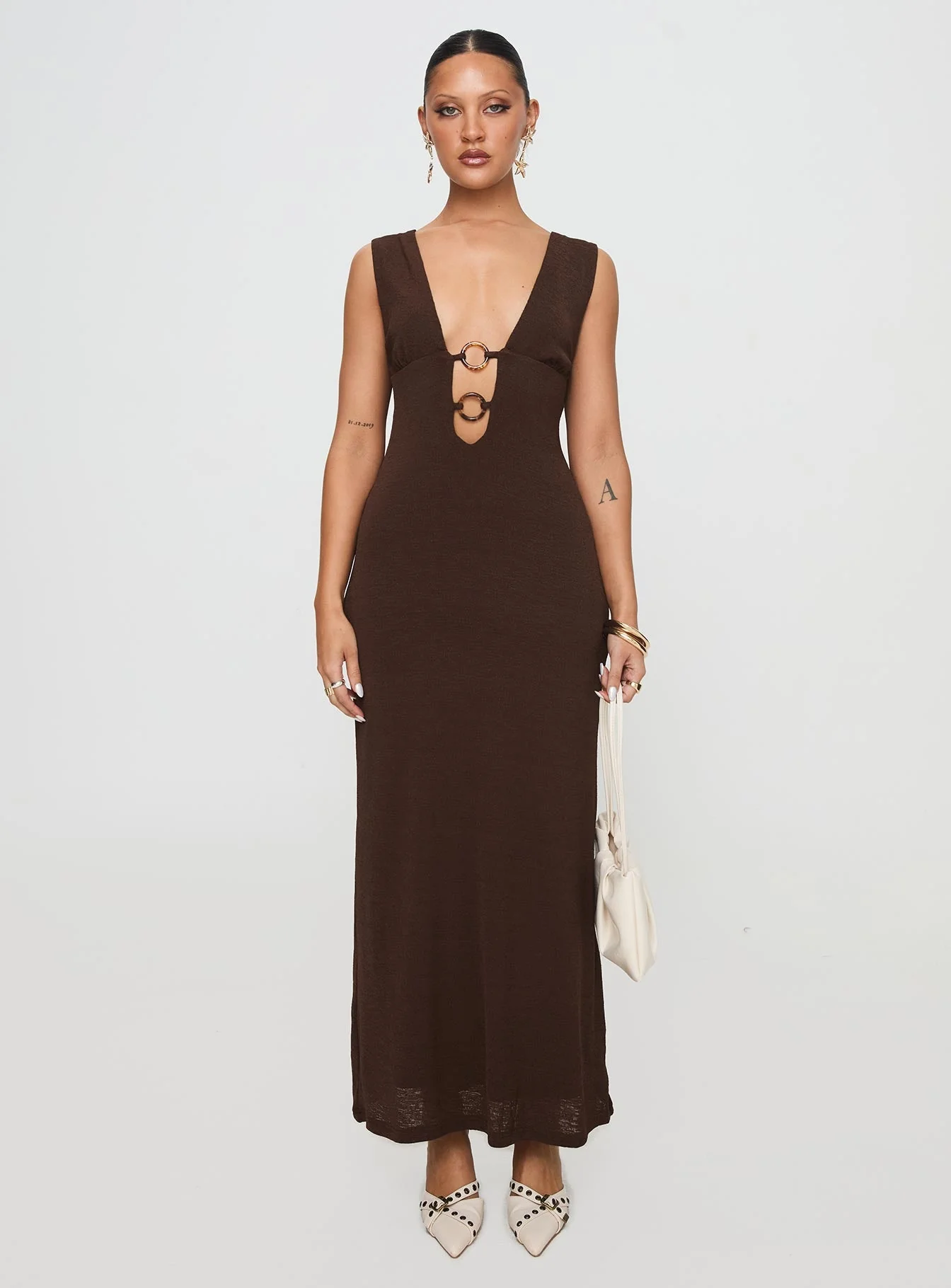 Steward Maxi Dress Chocolate Petite - Image 6