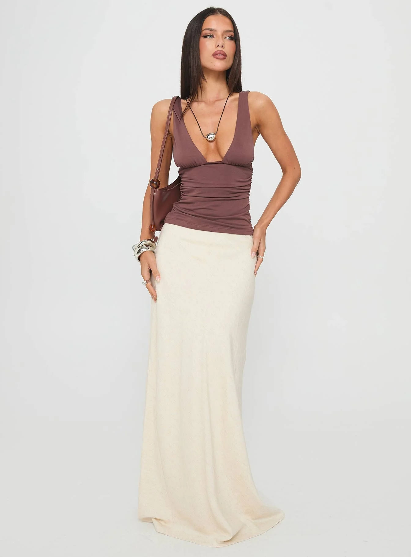 Sublime Ruched Top Brown - Image 3