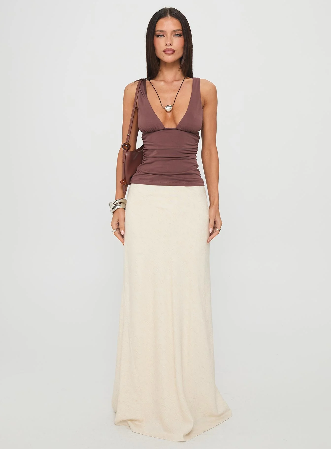 Sublime Ruched Top Brown - Image 7