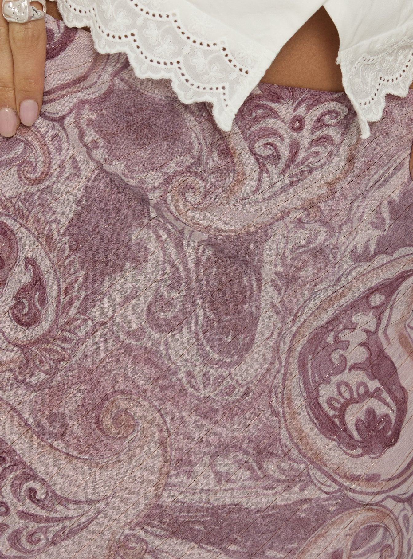 Suella Asymmetrical Midi Skirt Paisley Multi - Image 6