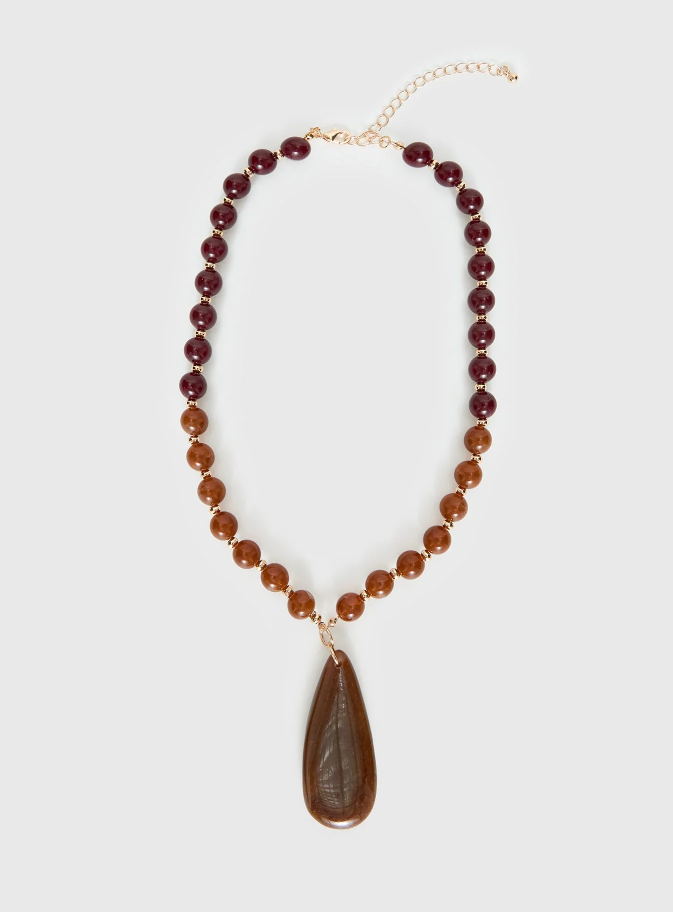 Sugar Storm Beaded Pendant Necklace Brown - Image 2