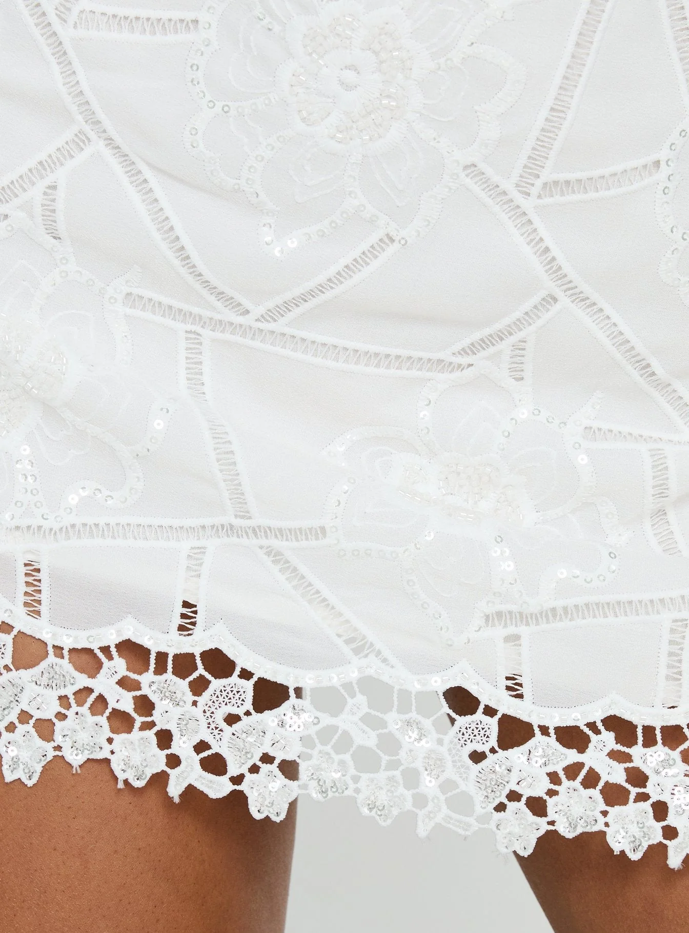 Summerset Sequin Mini Skirt White - Image 6