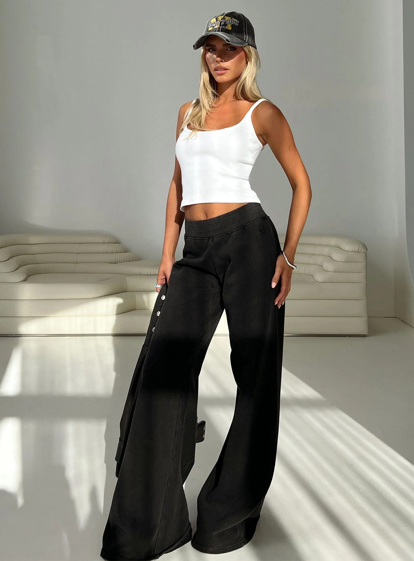 Summits Flared Track Pants Washed Black - Image 8