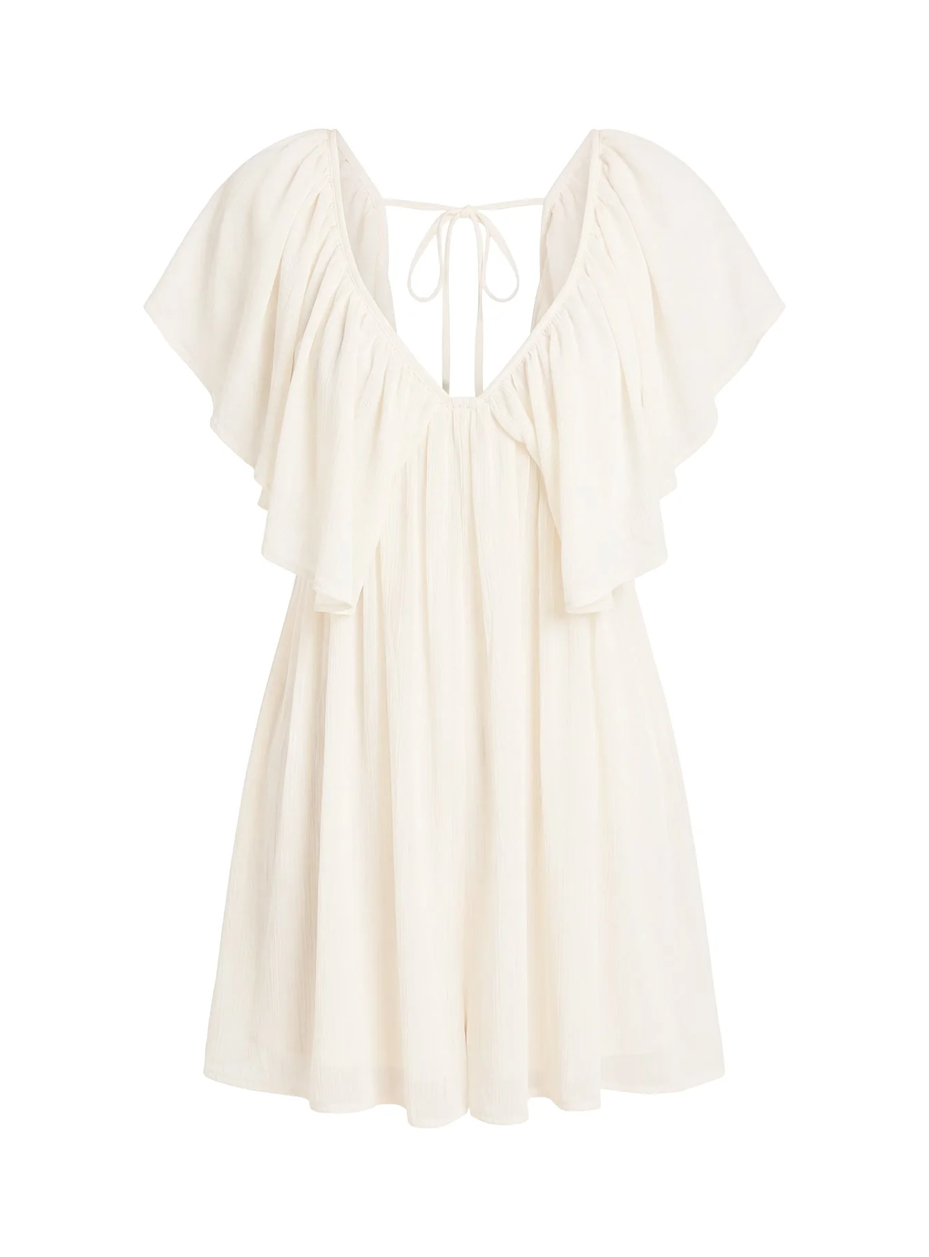Sun Spirit Plunge Flowy Playsuit Cream - Image 9