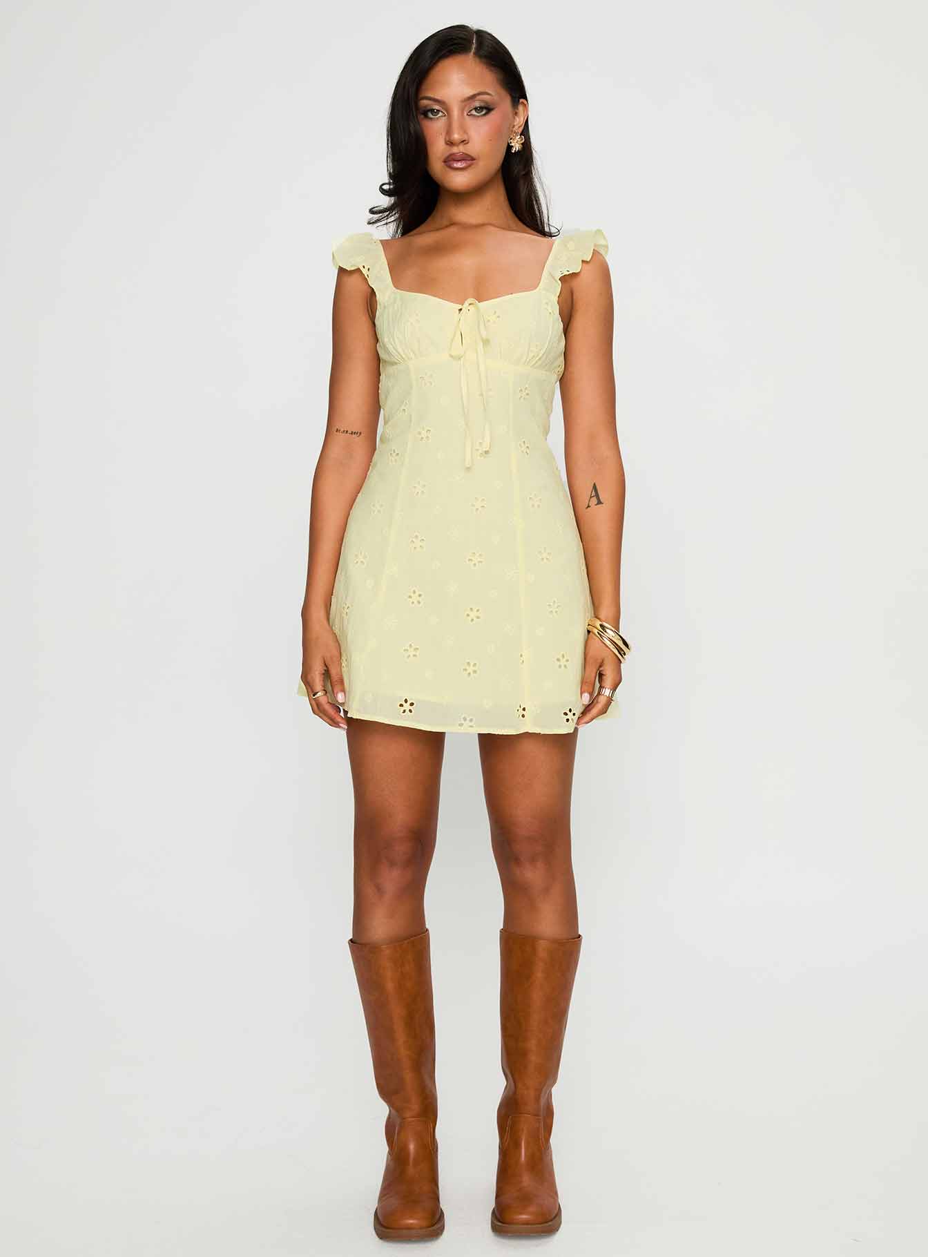 Sunbather Mini Dress Yellow - Image 6