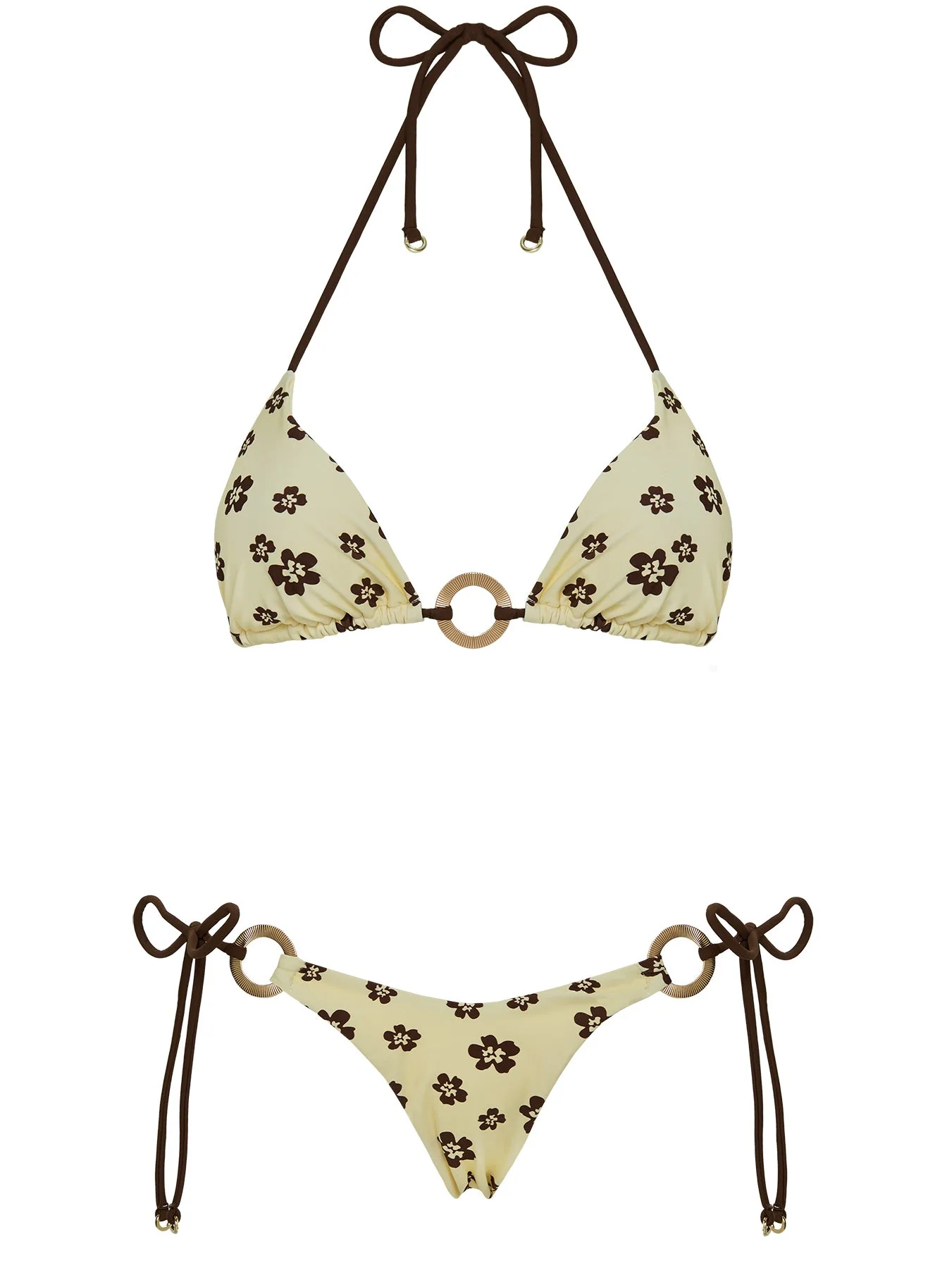 Sunburner Tie Side Bikini Bottoms Yellow / Brown - Image 5