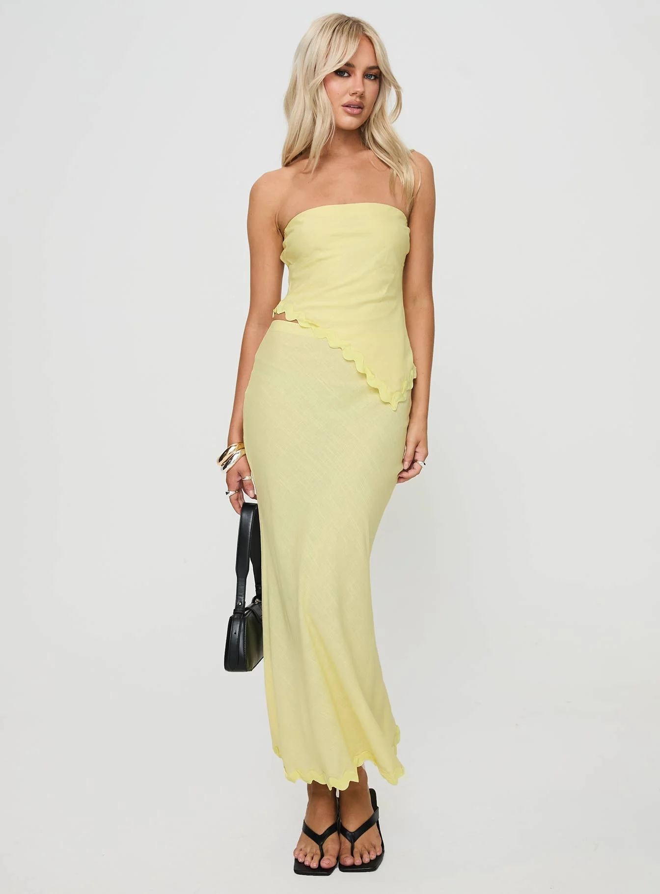 Sunburst Strapless Top Yellow - Image 3