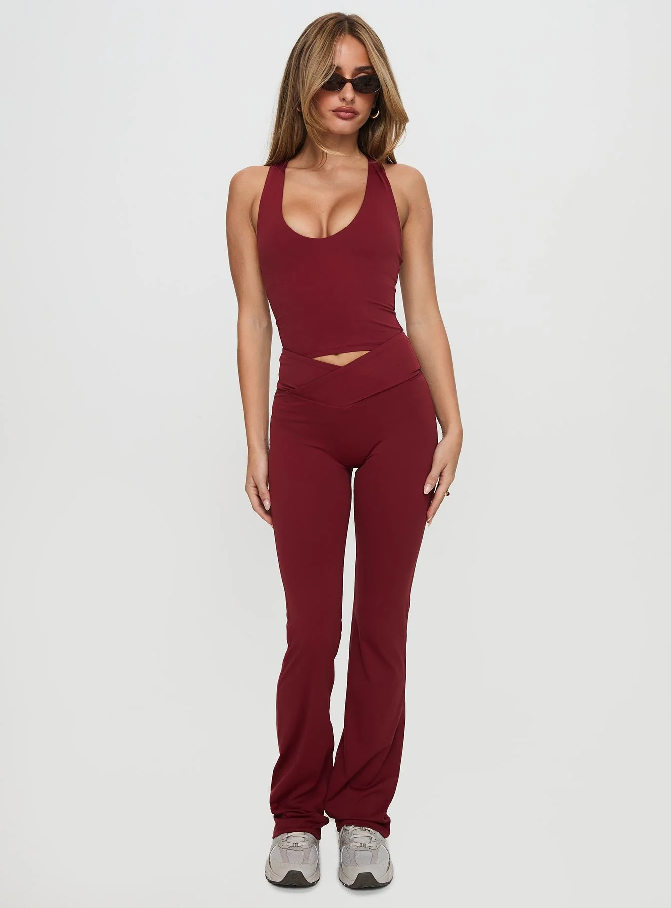 Sunday Session Active Flare Leg Pant Red - Image 3