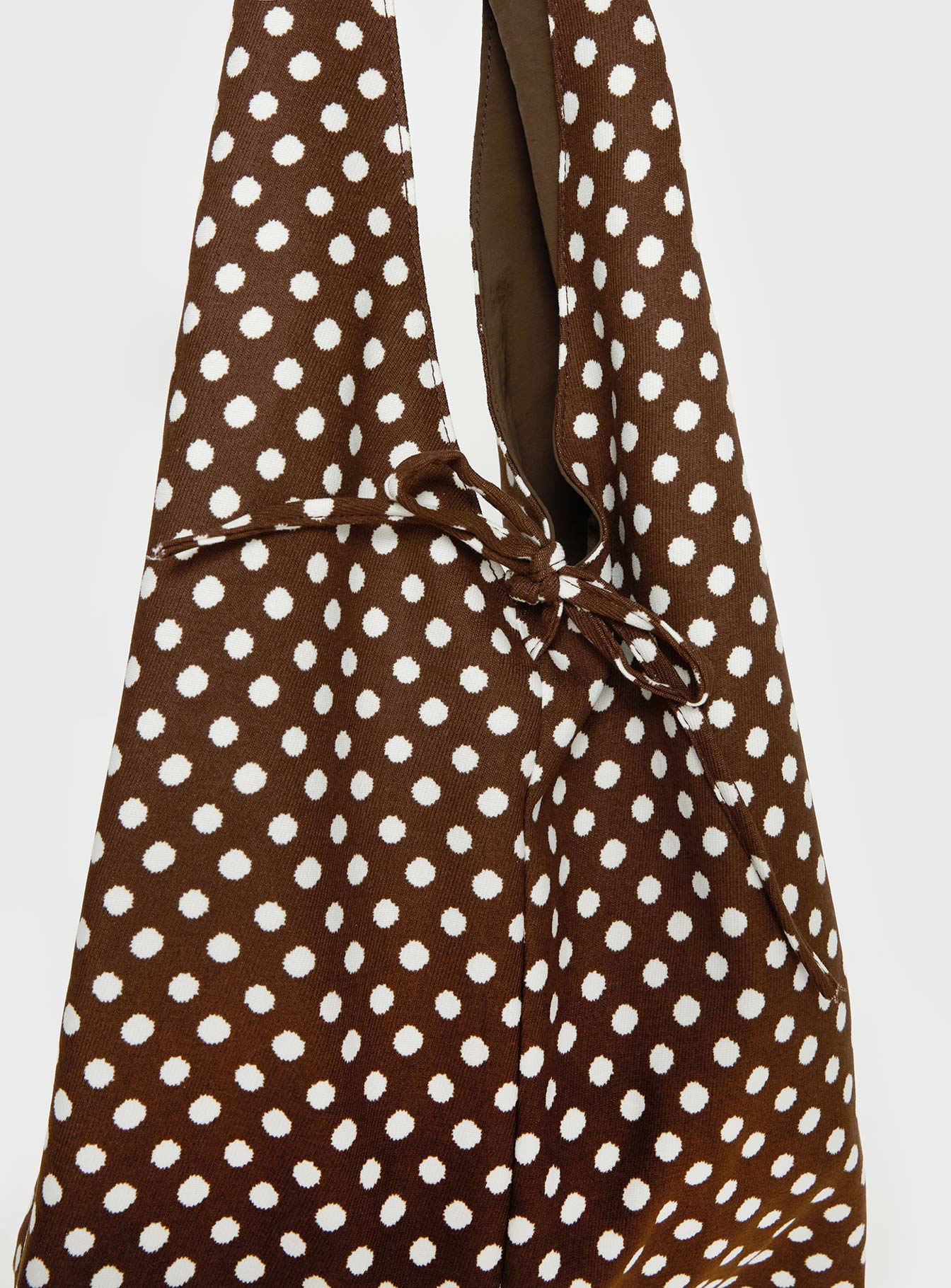 Sunday Sunrise Slouchy Bag Brown Polka - Image 5