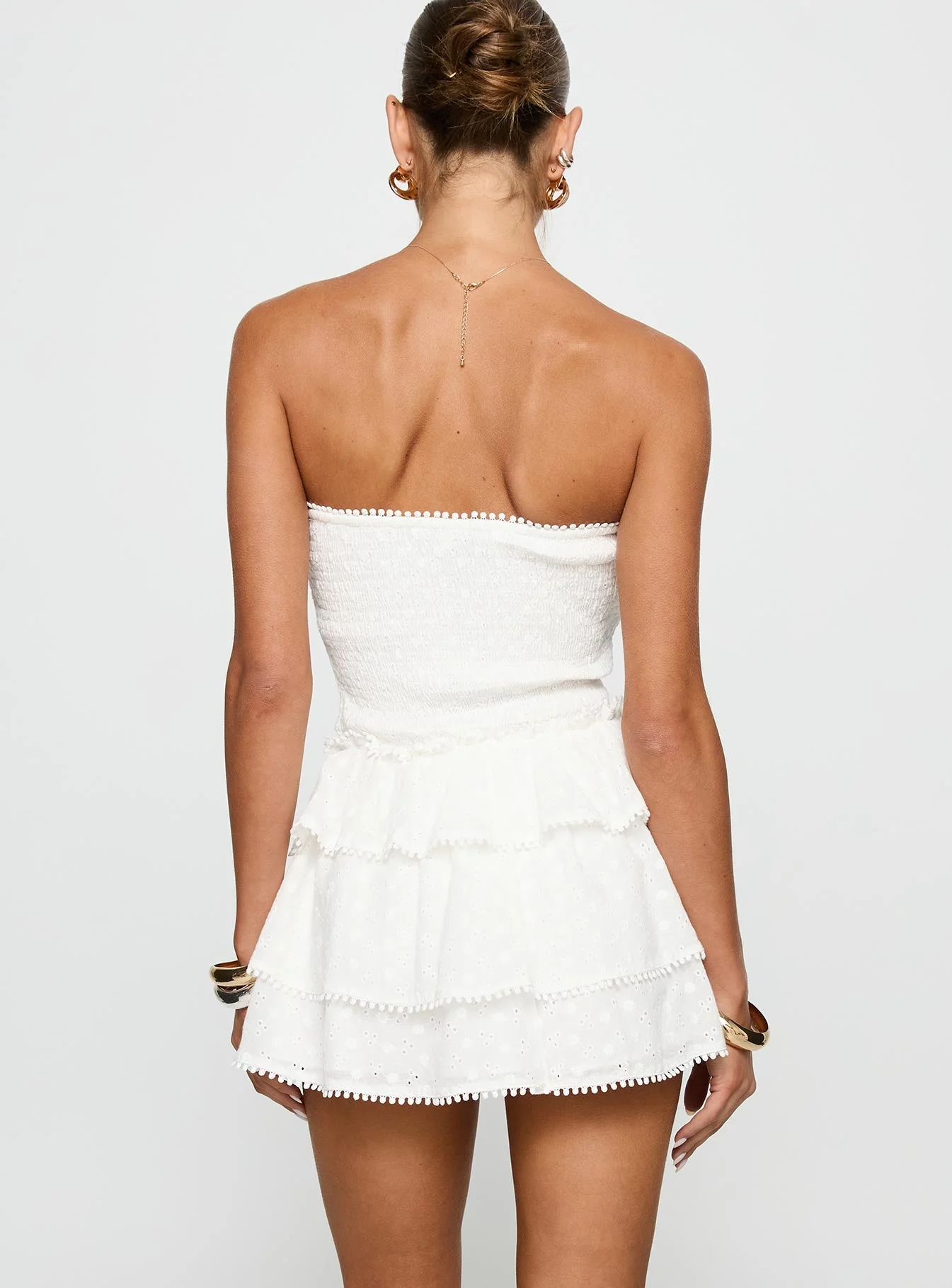 Sunkiss Frill Mini Dress White / Broderie - Image 5