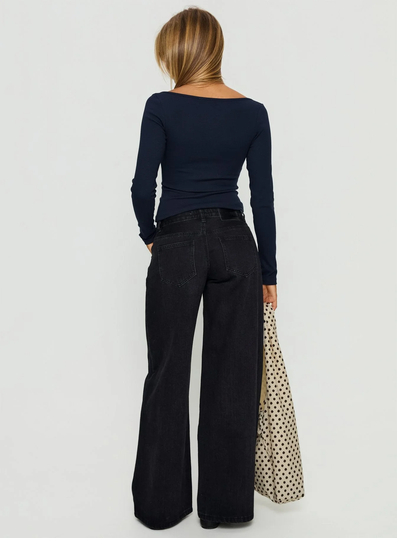 Supercut Low Rise Baggy Pleat Jeans Washed Black - Image 4