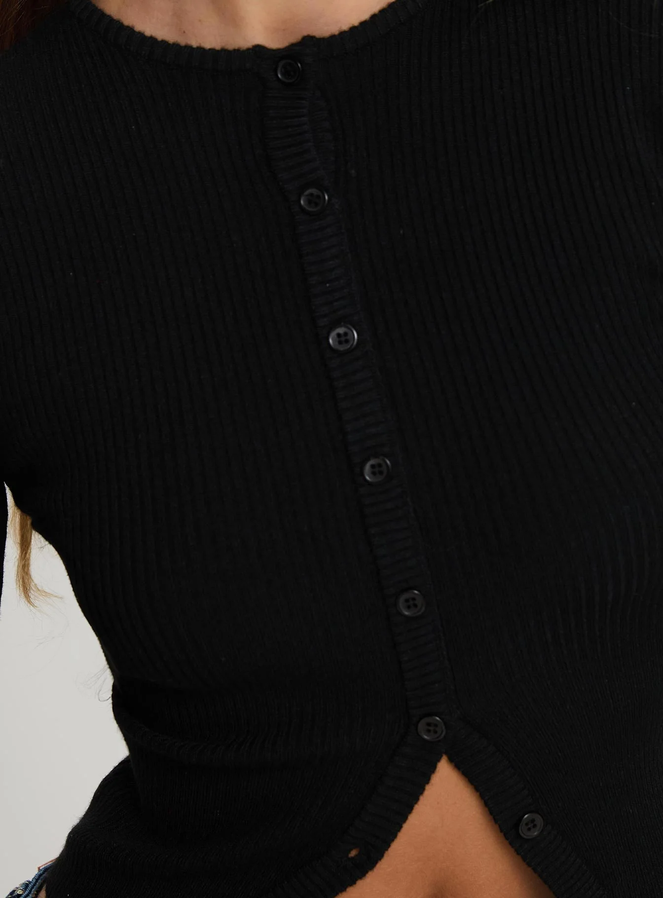 Suzu Long Sleeve Knit Top Black - Image 6