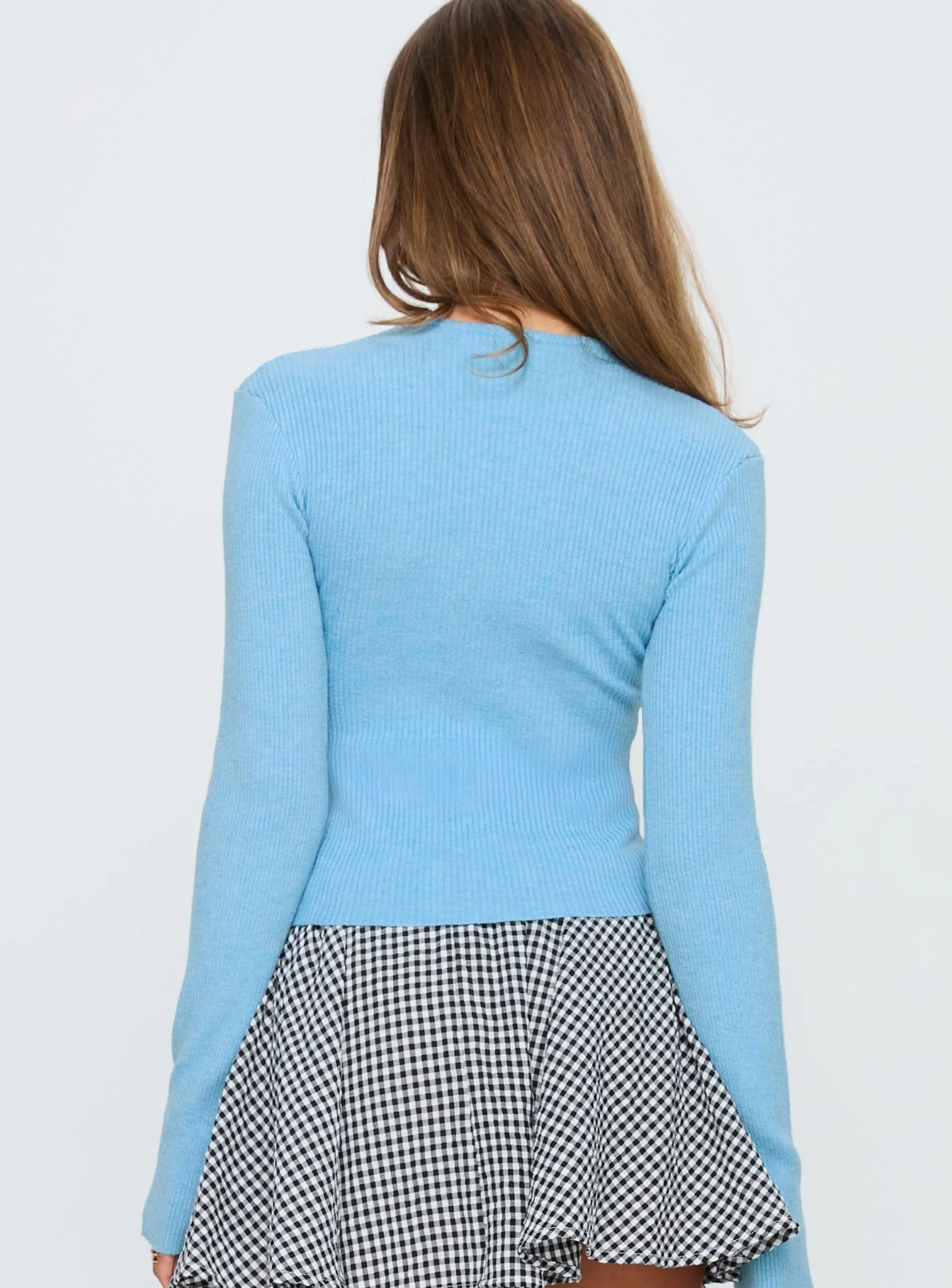 Suzu Long Sleeve Knit Top Light Blue - Image 5