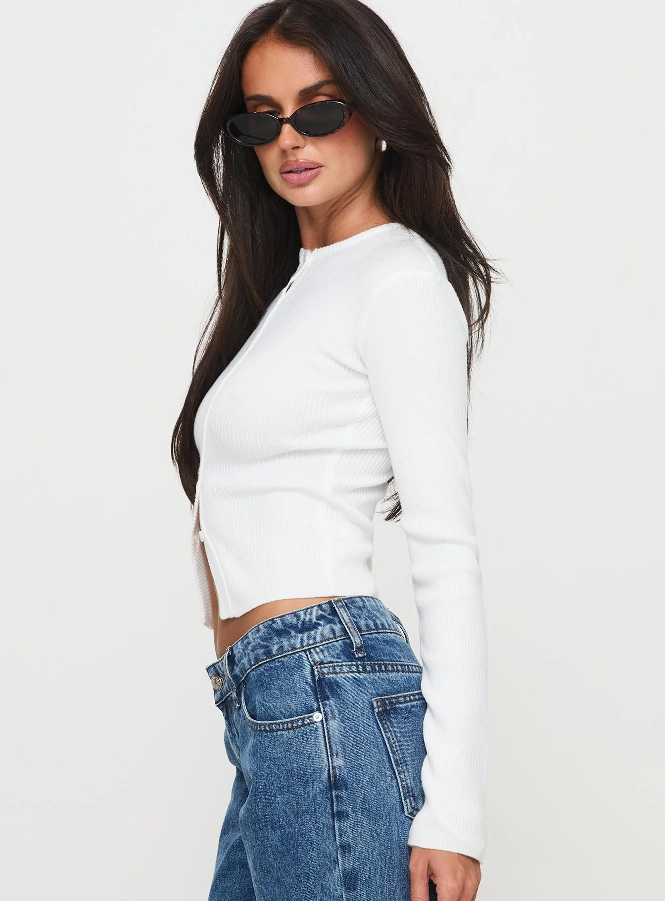 Suzu Long Sleeve Knit Top White - Image 4