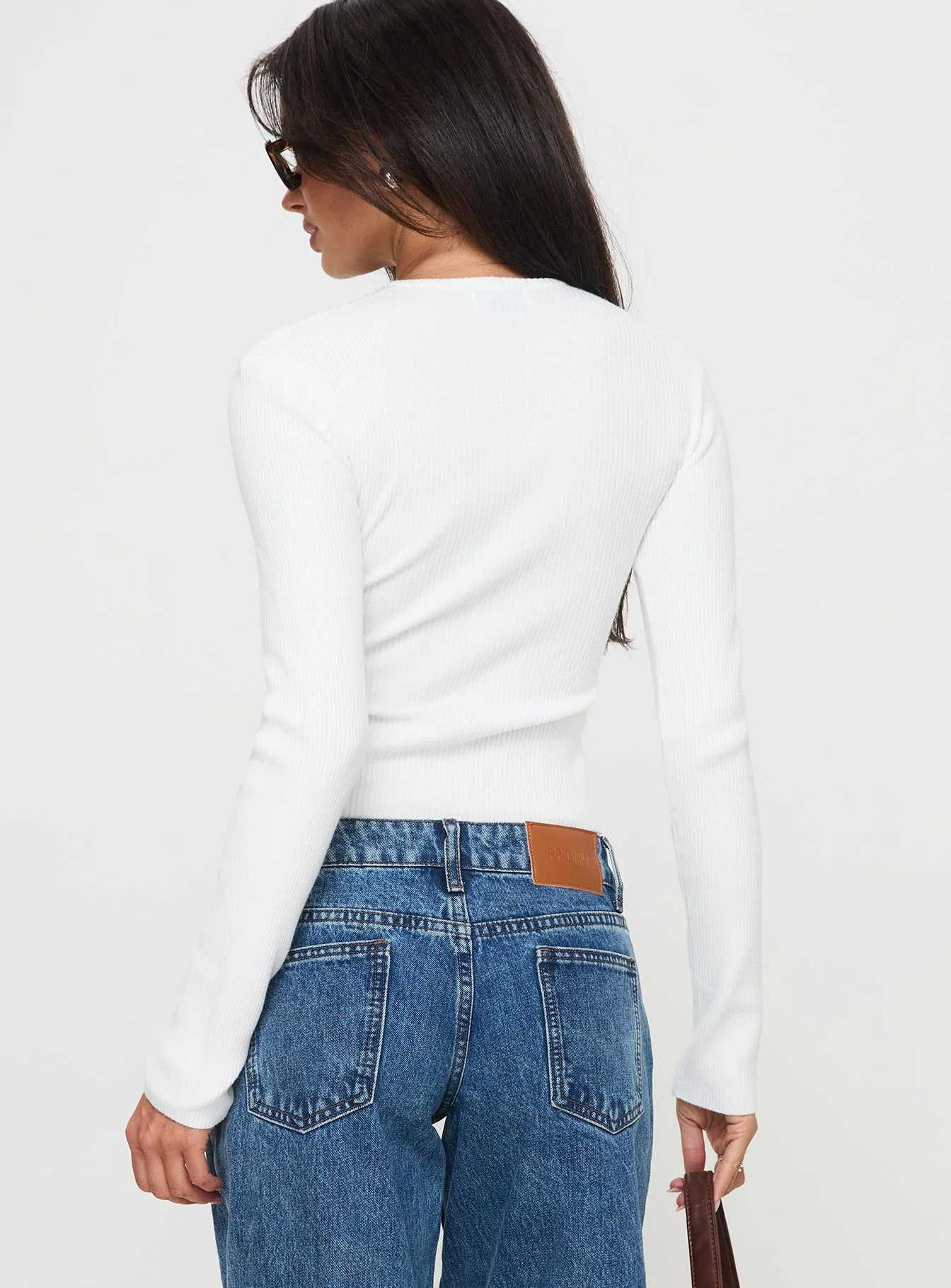 Suzu Long Sleeve Knit Top White - Image 5