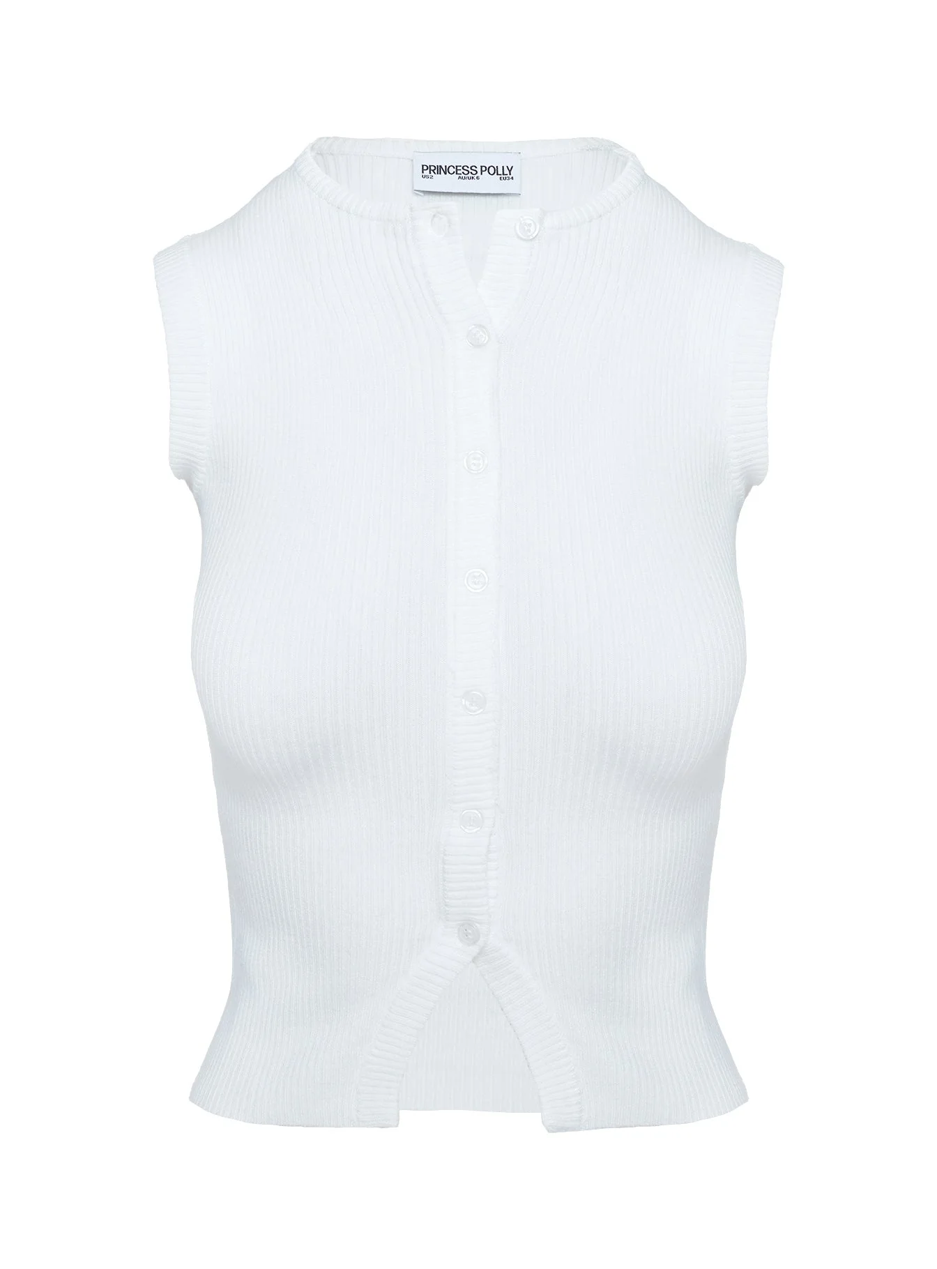 Suzu Sleeveless Knit Top White - Image 5