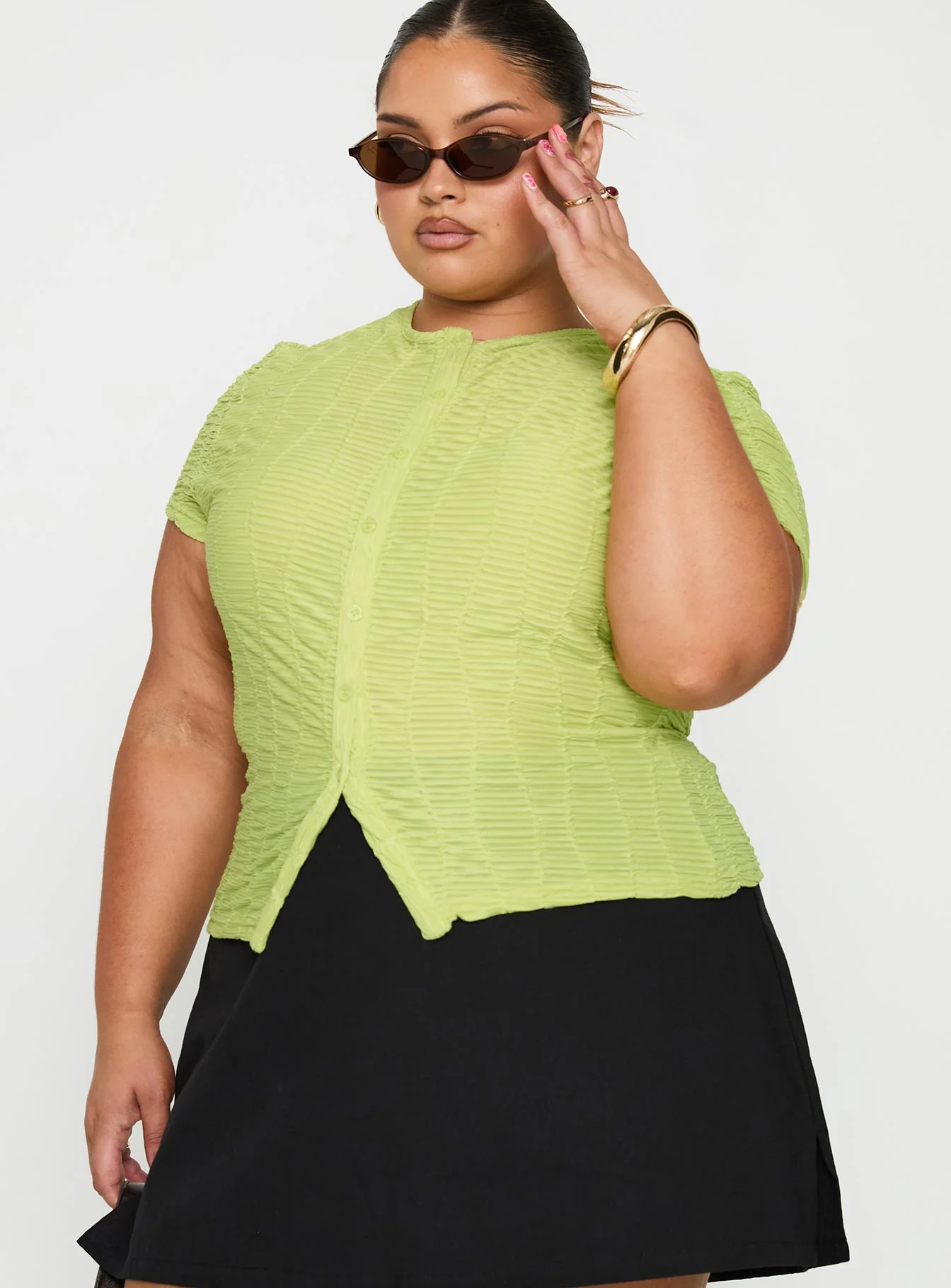 Suzu Textured Top Green Curve - Image 2