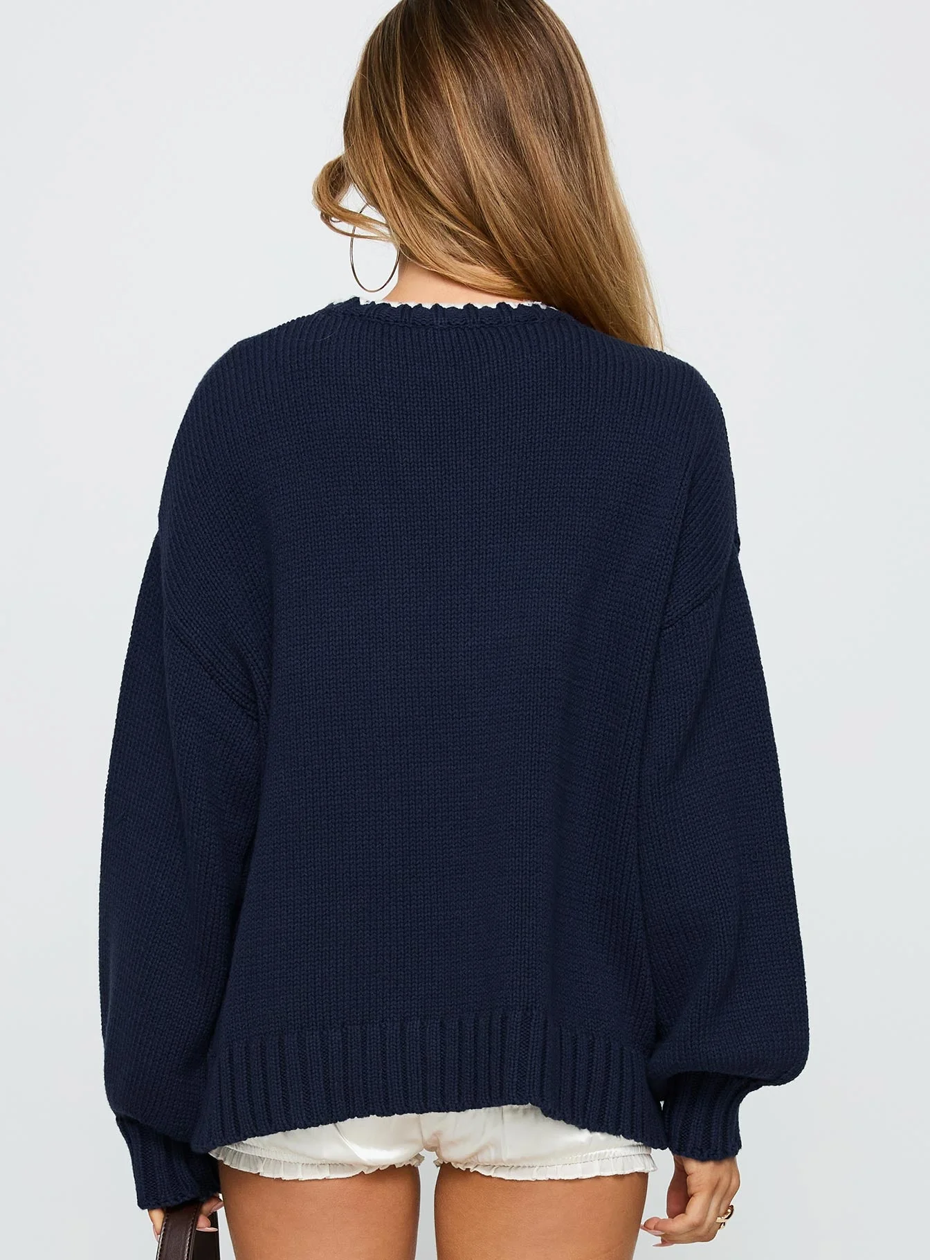Swan Lake Love Knit Sweater Navy - Image 5