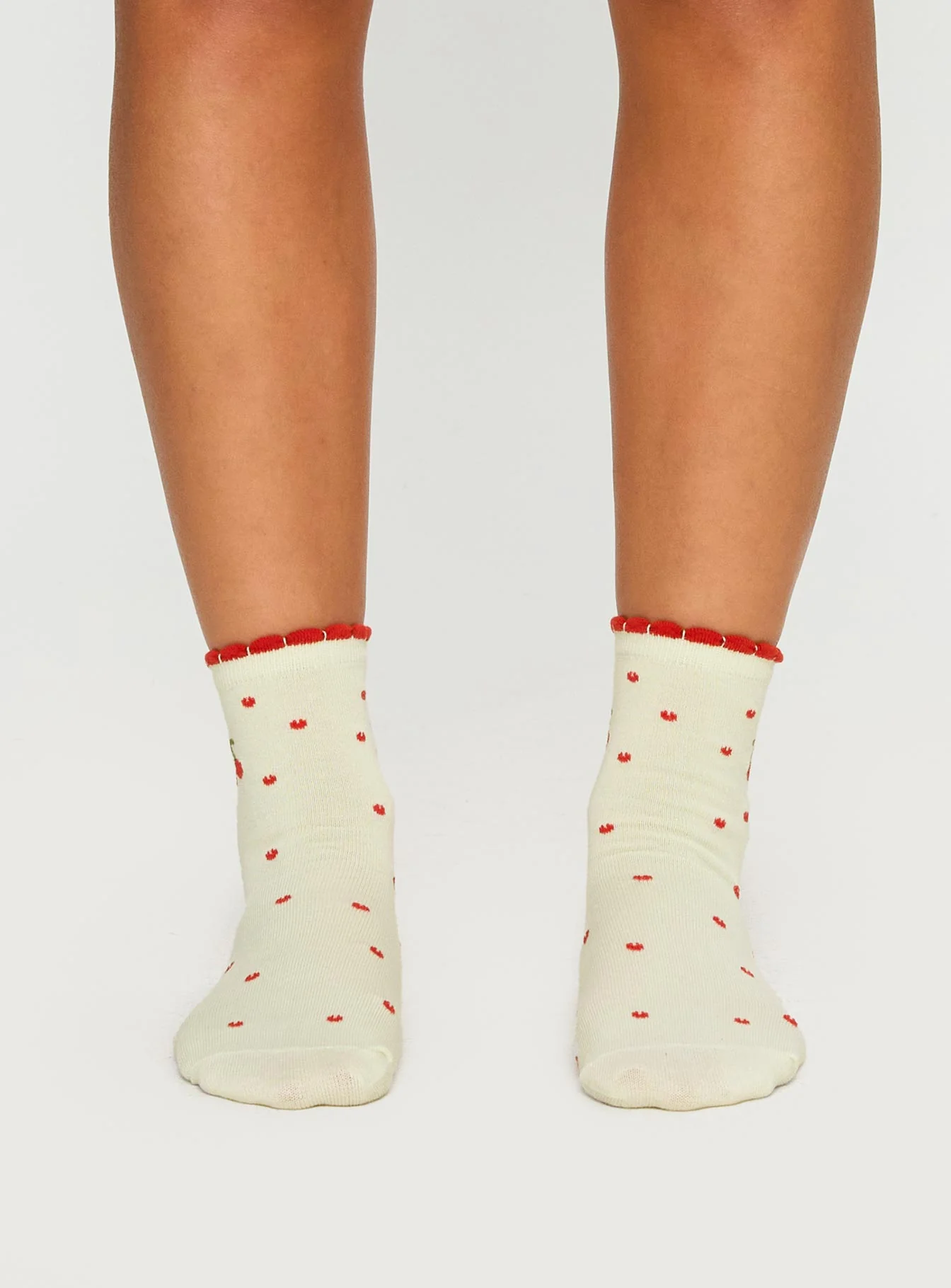Sweet Cherries Socks Cream / Red - Image 2