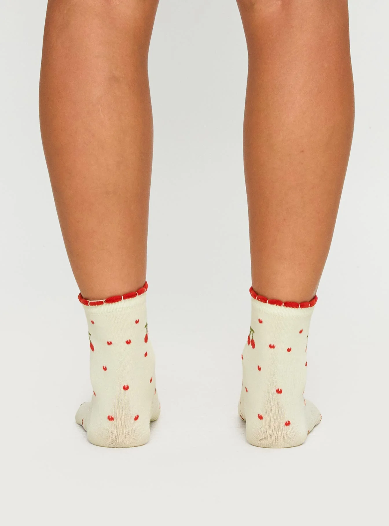 Sweet Cherries Socks Cream / Red - Image 4