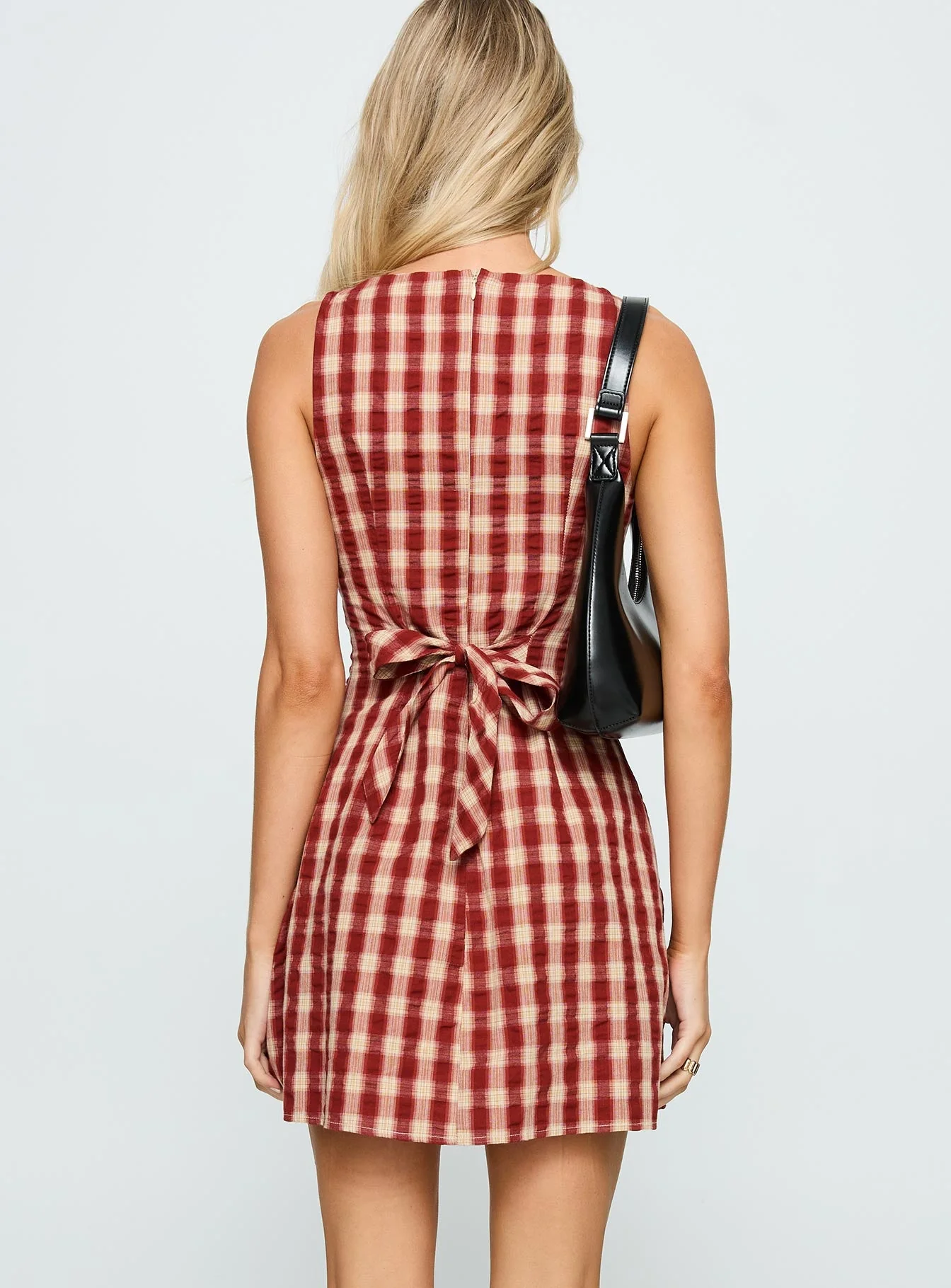 Sweet Somethings Mini Dress Red Check - Image 4