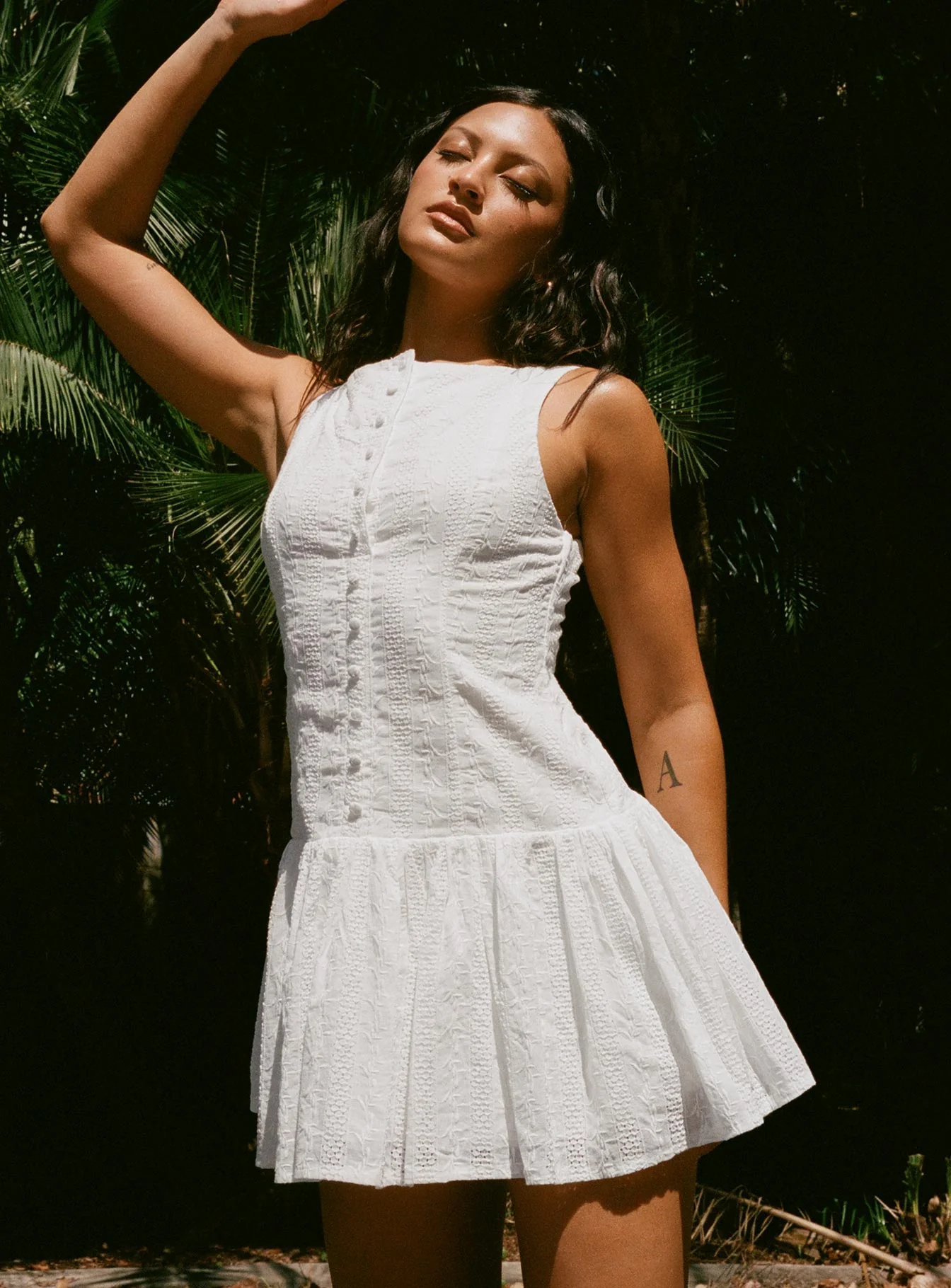 Sweeter Places Embroidered Mini Dress White - Image 3