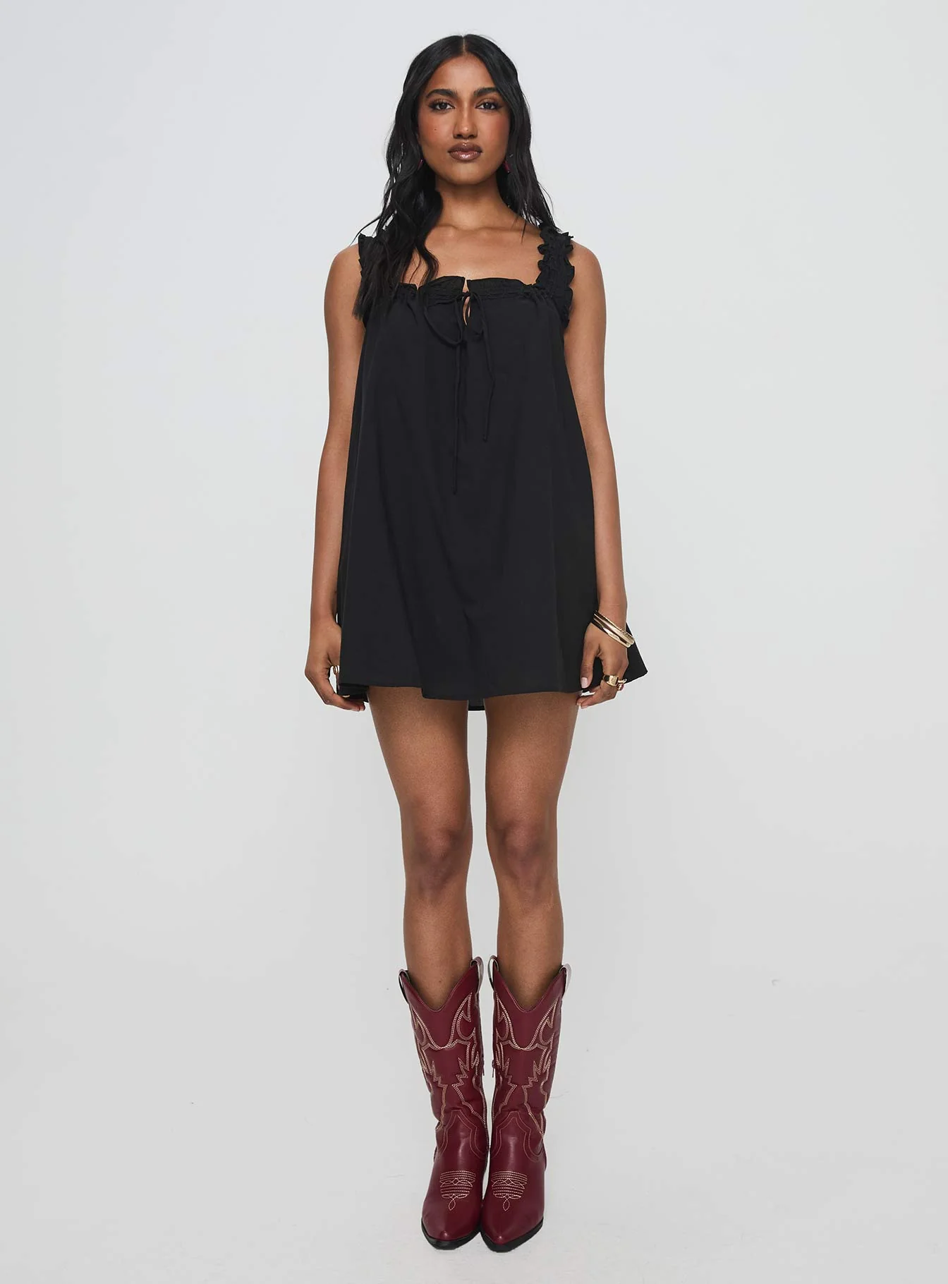 Swing Mini Dress Black - Image 7