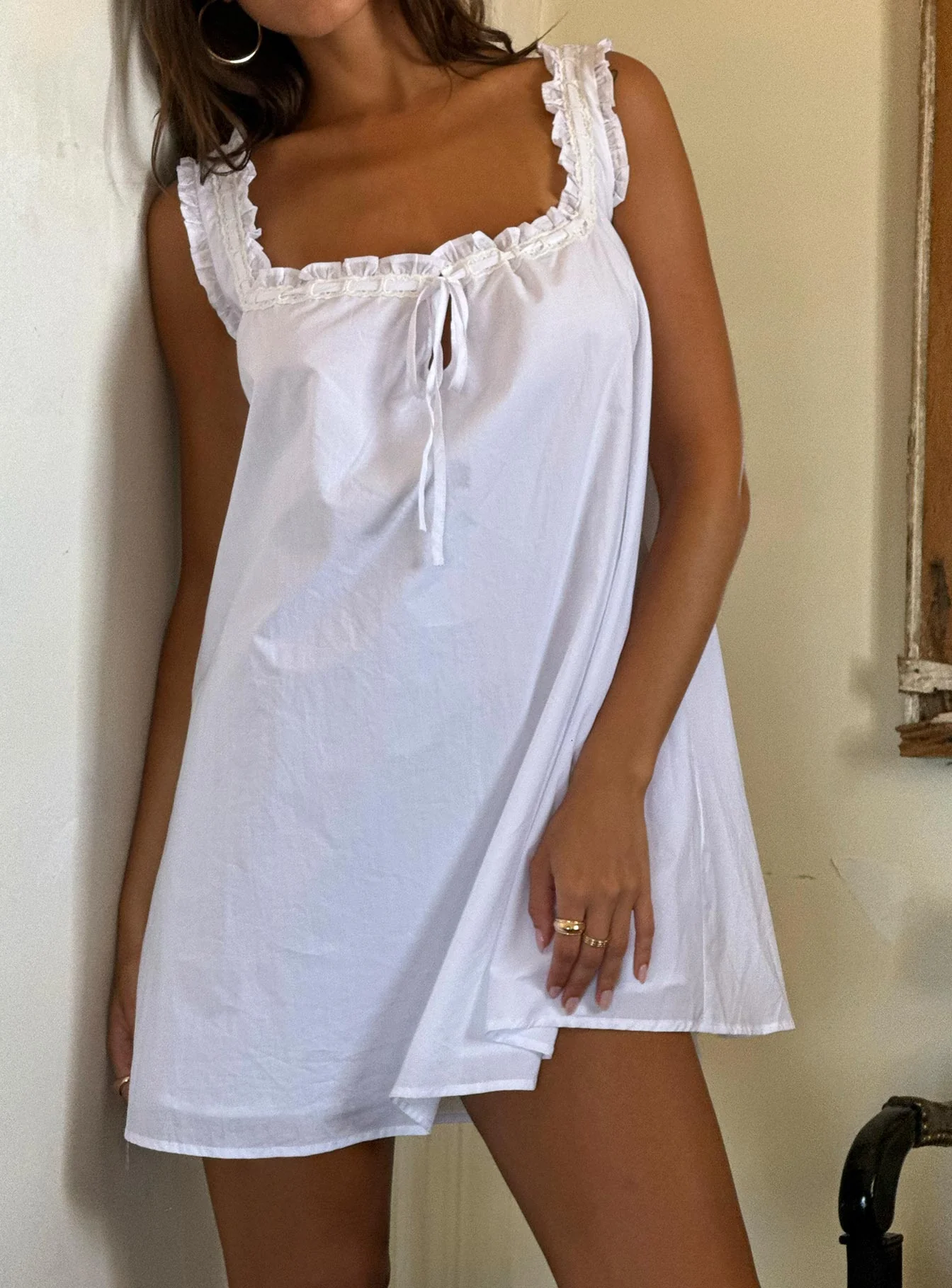 Swing Mini Dress White - Image 11